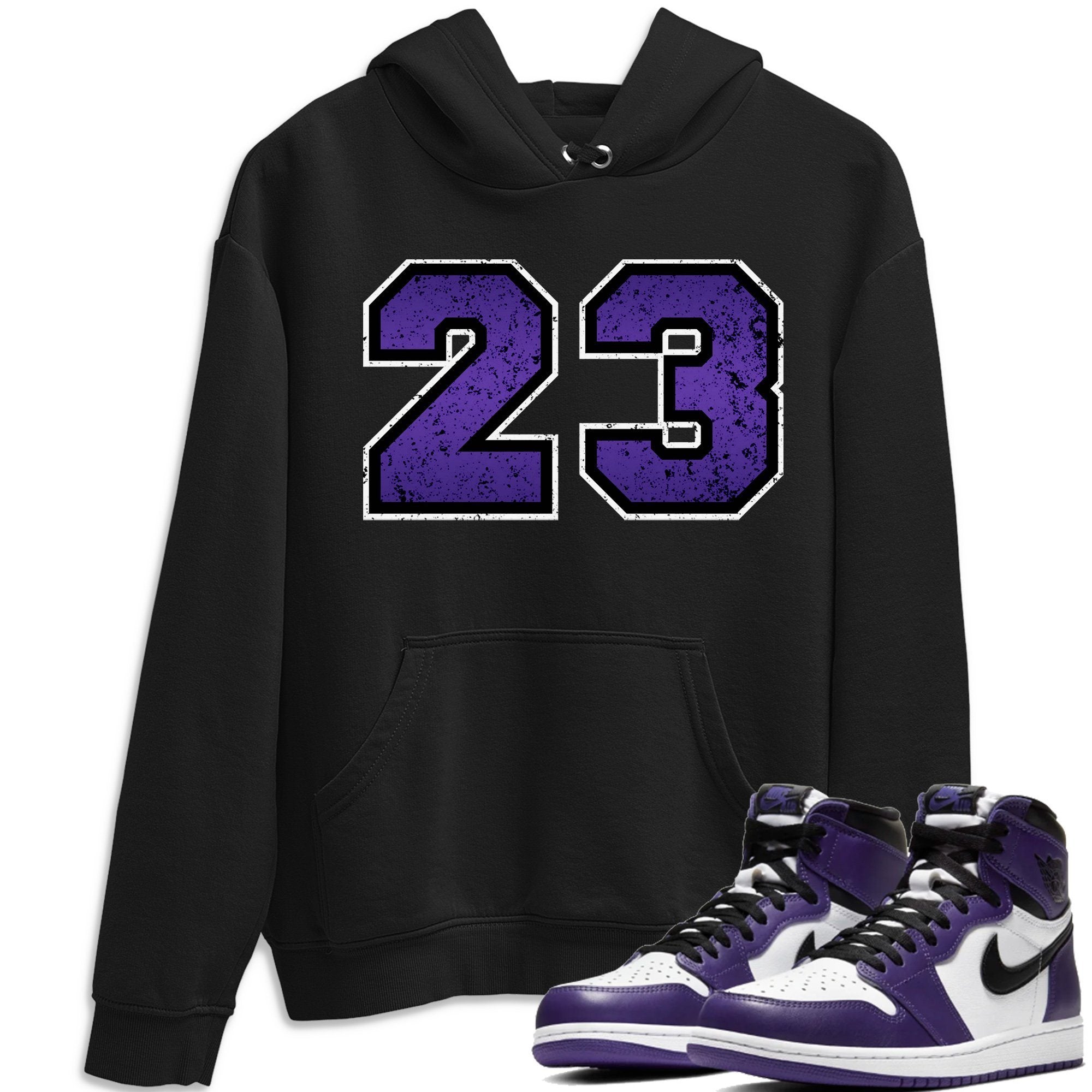 Distressed 23 Unisex Tops - Air Jordan 1 Court Purple