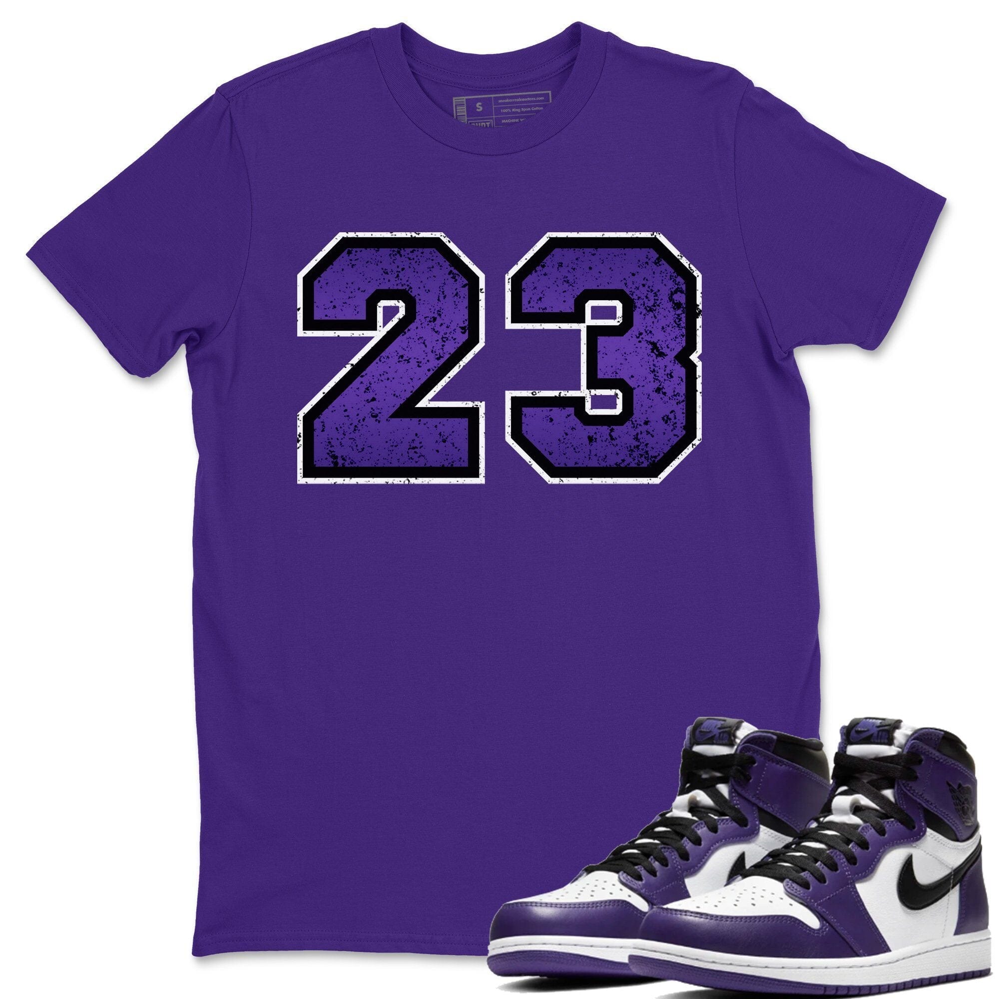 Distressed 23 Unisex Tops - Air Jordan 1 Court Purple