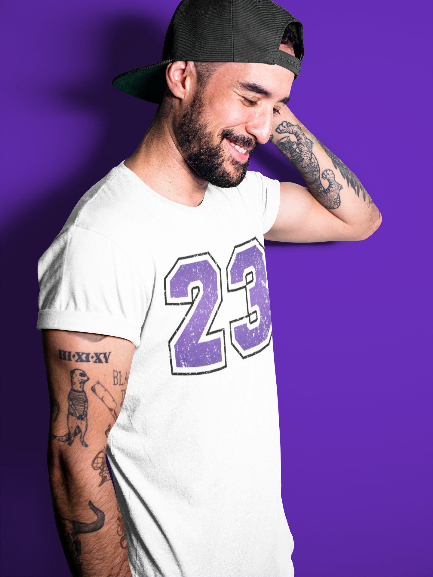 Distressed 23 Unisex Tops - Air Jordan 1 Court Purple