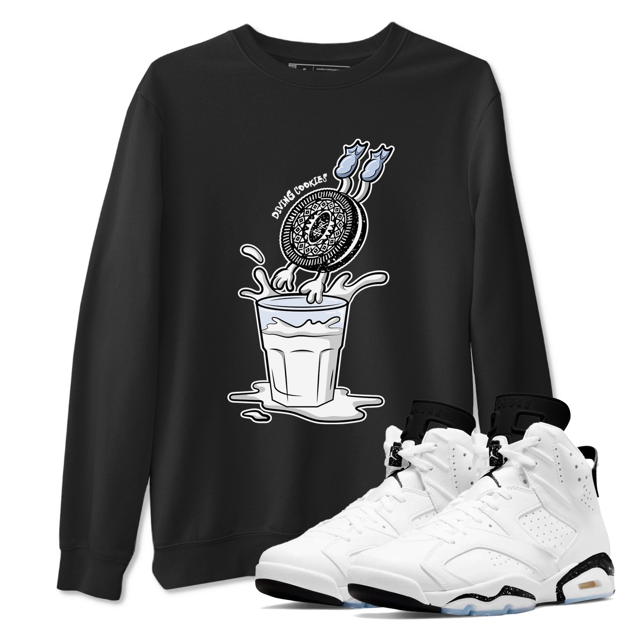 Diving Cookies snkmatch Tees - Air Jordan 6 White Black