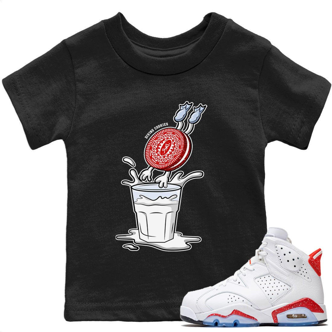 Diving Cookies Kids Tops - Air Jordan 6 Red Velvet Cookies
