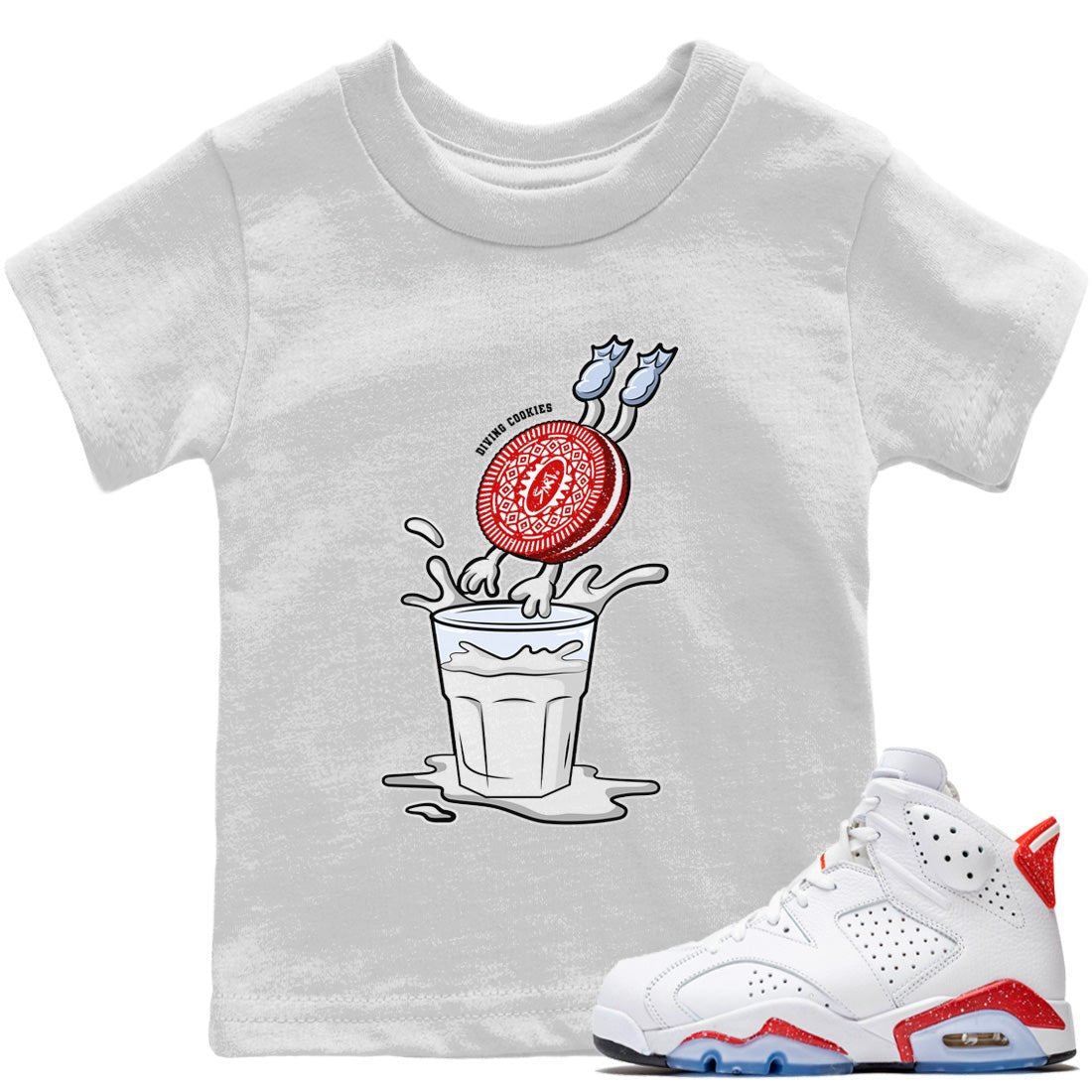 Diving Cookies Kids Tops - Air Jordan 6 Red Velvet Cookies