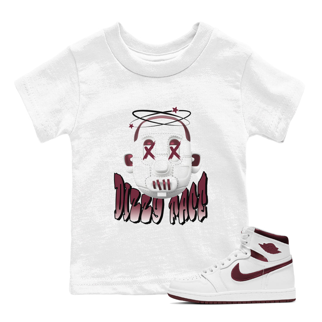 Dizzy Face snkmatch Tee Kids - Air Jordan 1 Metallic Burgundy