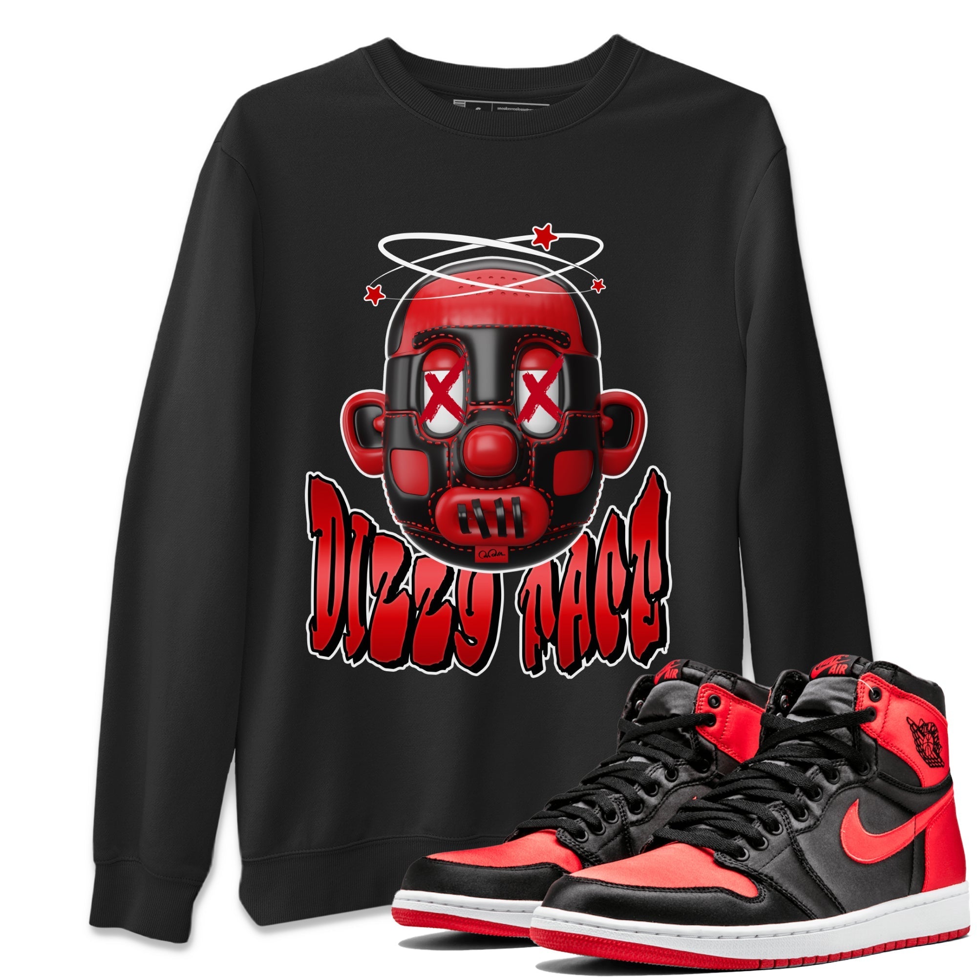 Dizzy Face Unisex Tops - Air Jordan 1 Satin Bred