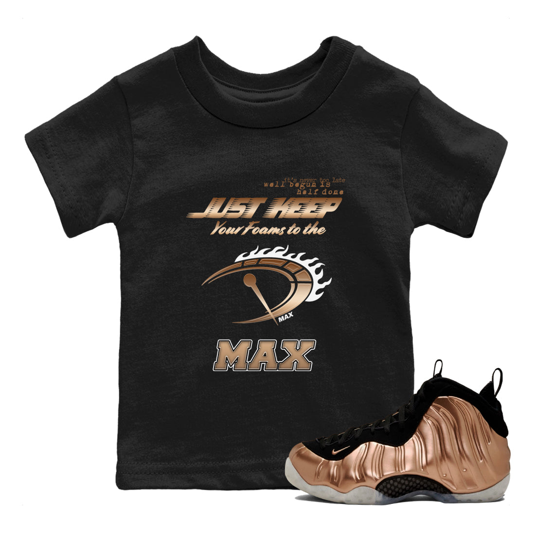 Do It To The Max snkmatch Tees Kids - Air Foamposite One Metallic Copper