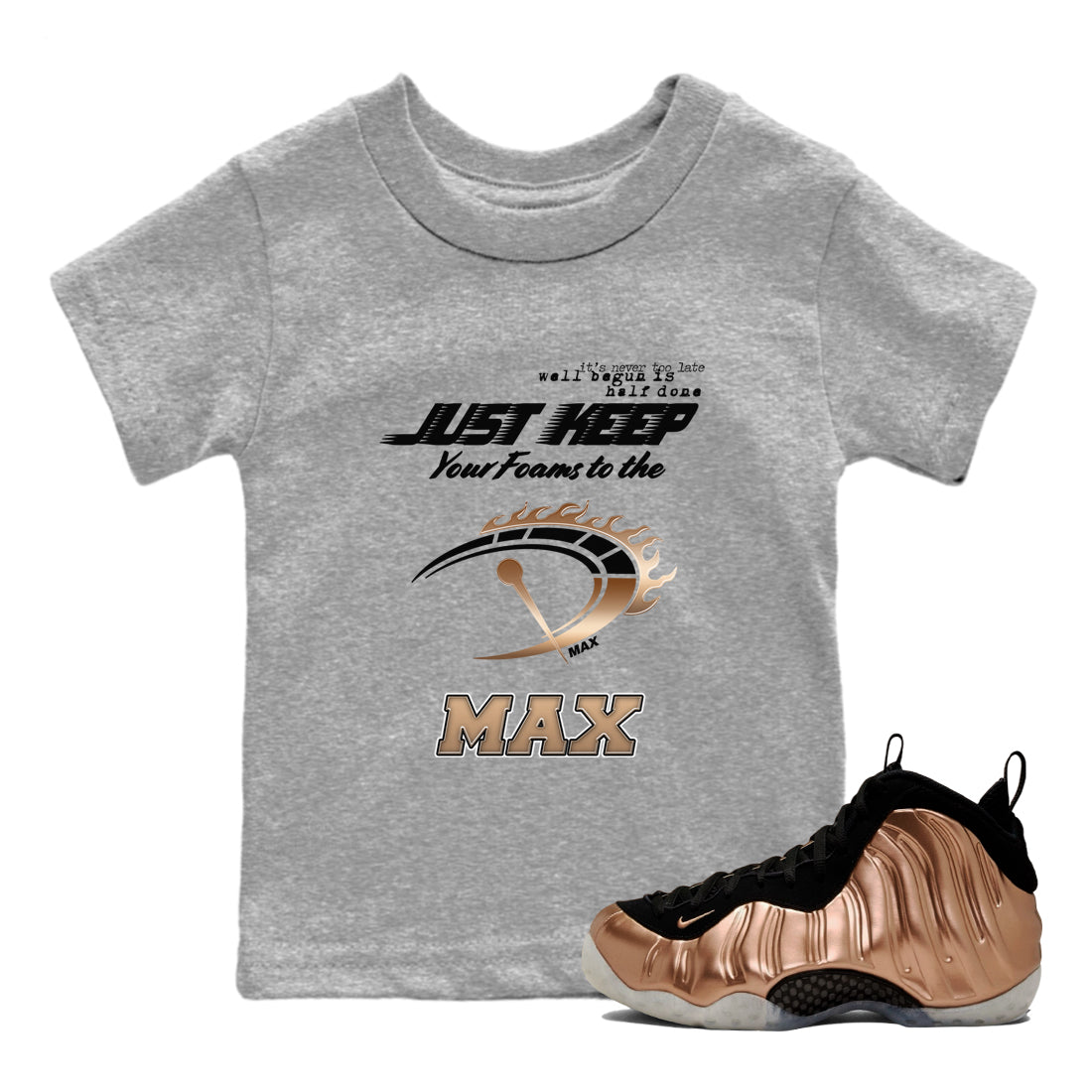 Do It To The Max snkmatch Tees Kids - Air Foamposite One Metallic Copper
