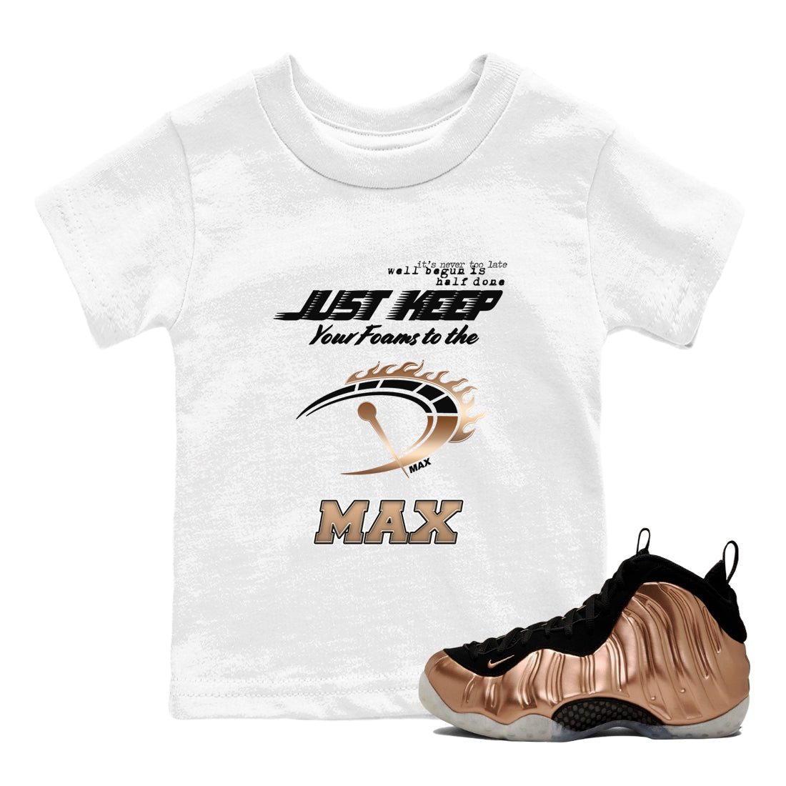 Do It To The Max snkmatch Tees Kids - Air Foamposite One Metallic Copper
