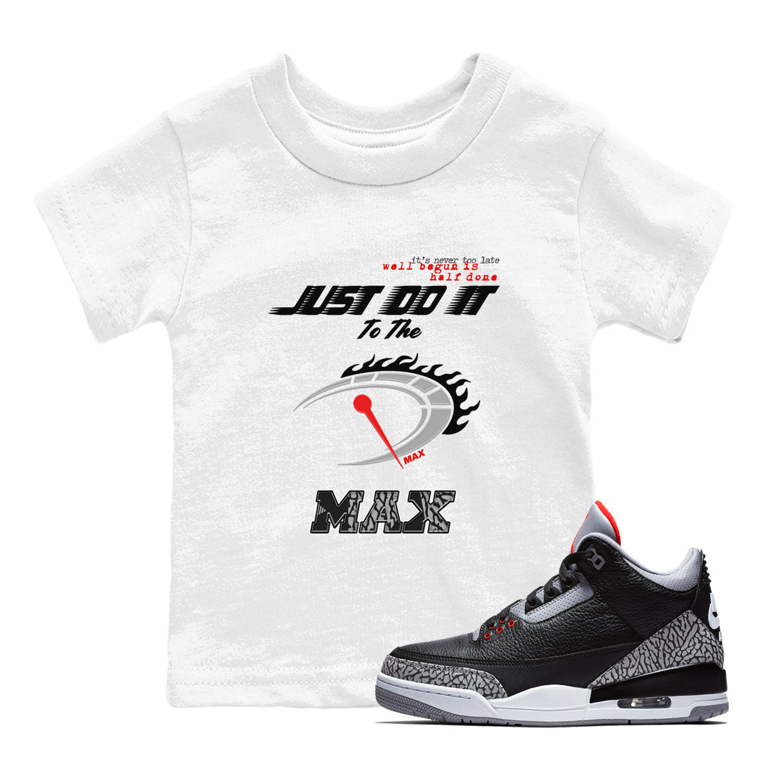 Do It To The Max snkmatch Tees Kids - Air Jordan 3 Black Cement