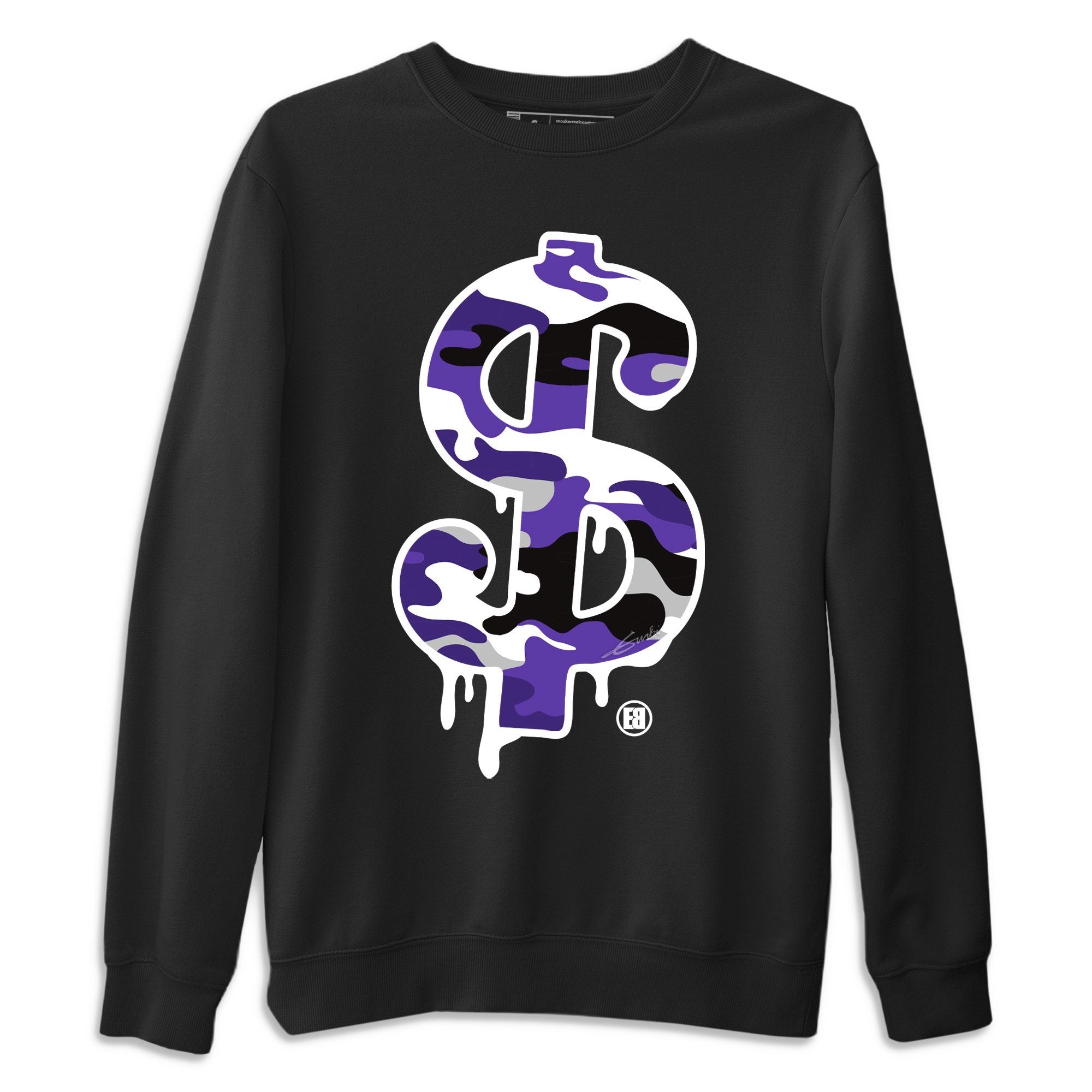 Dollar Camo Unisex Tops - Air Jordan 1 Court Purple
