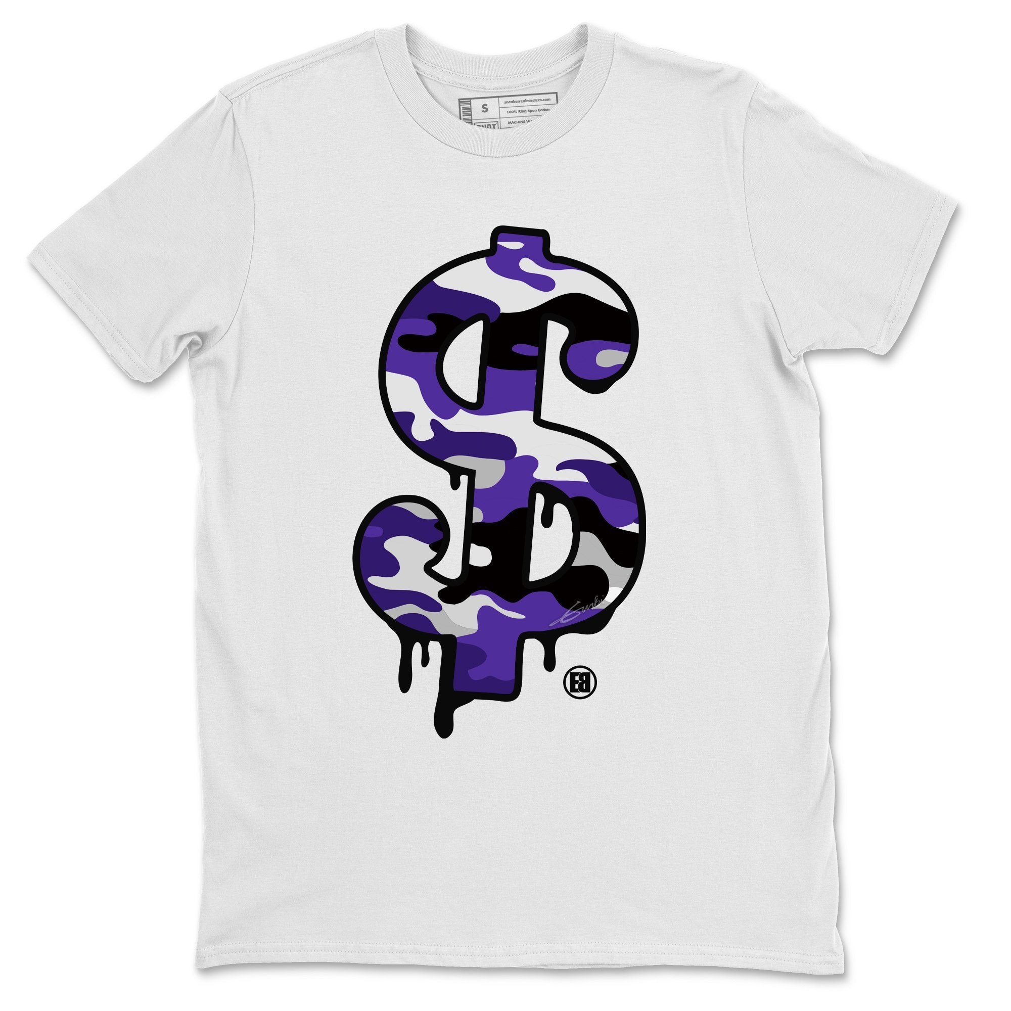 Dollar Camo Unisex Tops - Air Jordan 1 Court Purple