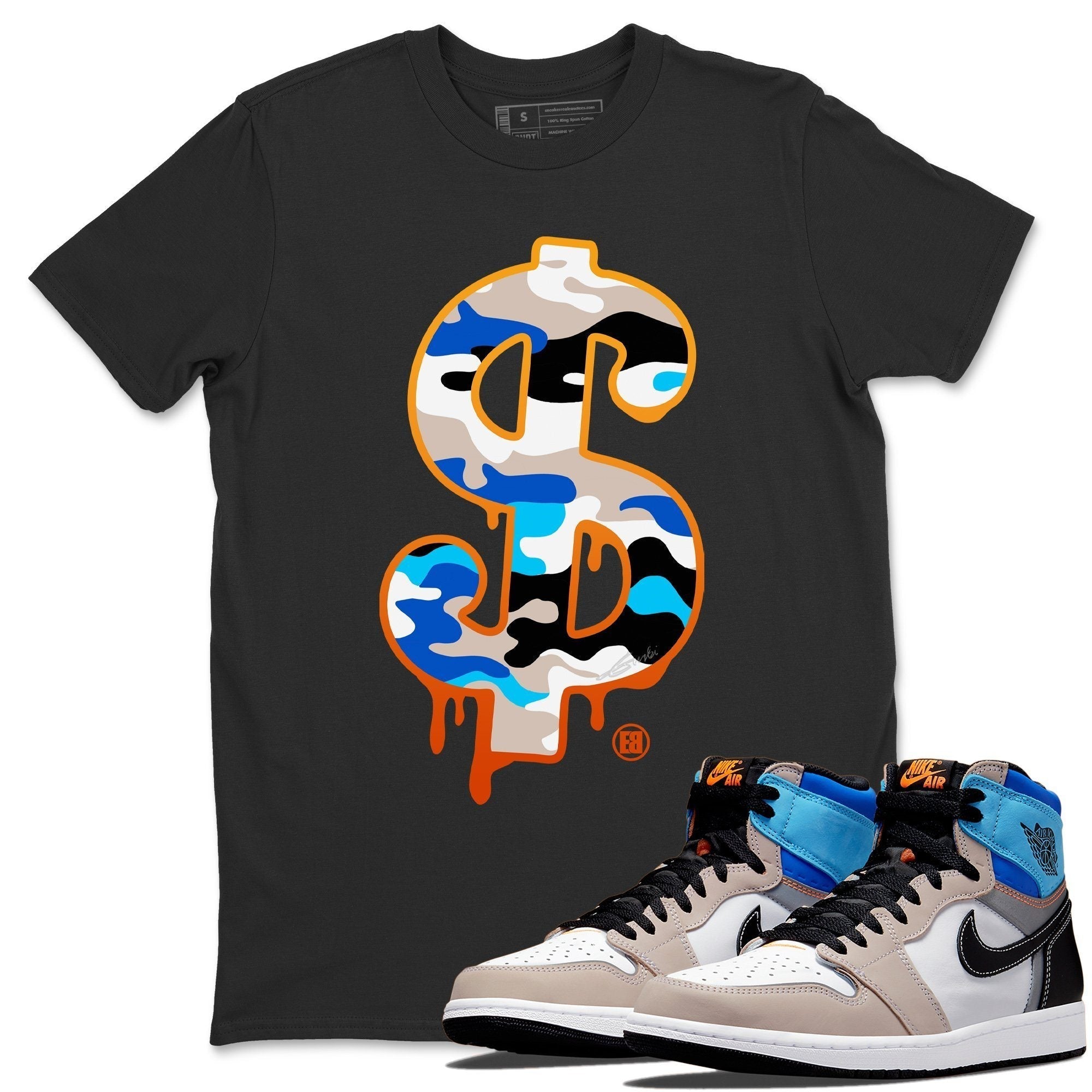 Dollar Camo Unisex Tops - Air Jordan 1 Prototype