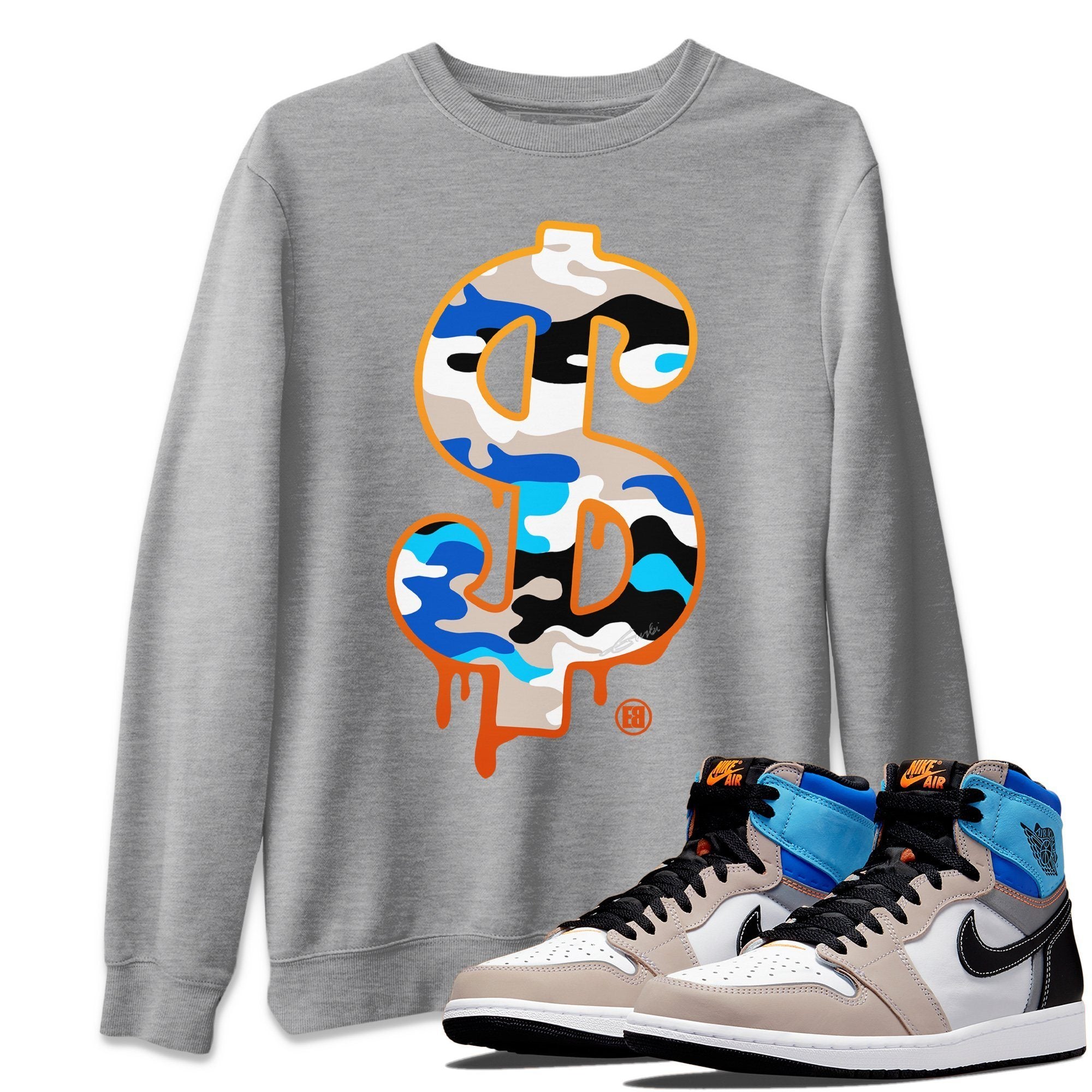 Dollar Camo Unisex Tops - Air Jordan 1 Prototype