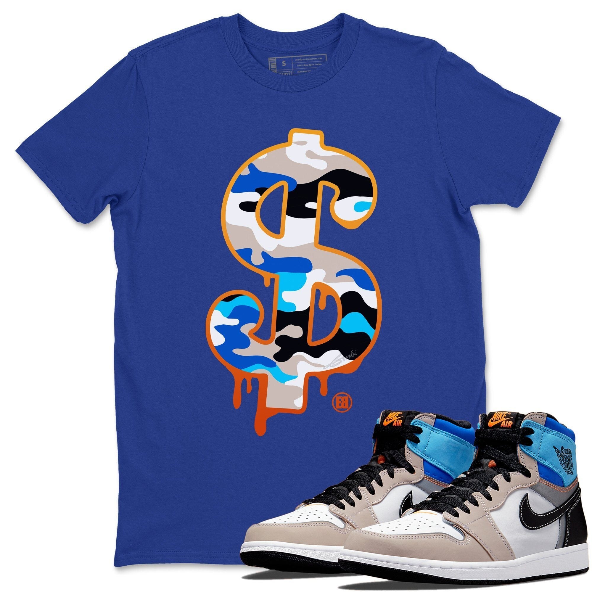 Dollar Camo Unisex Tops - Air Jordan 1 Prototype