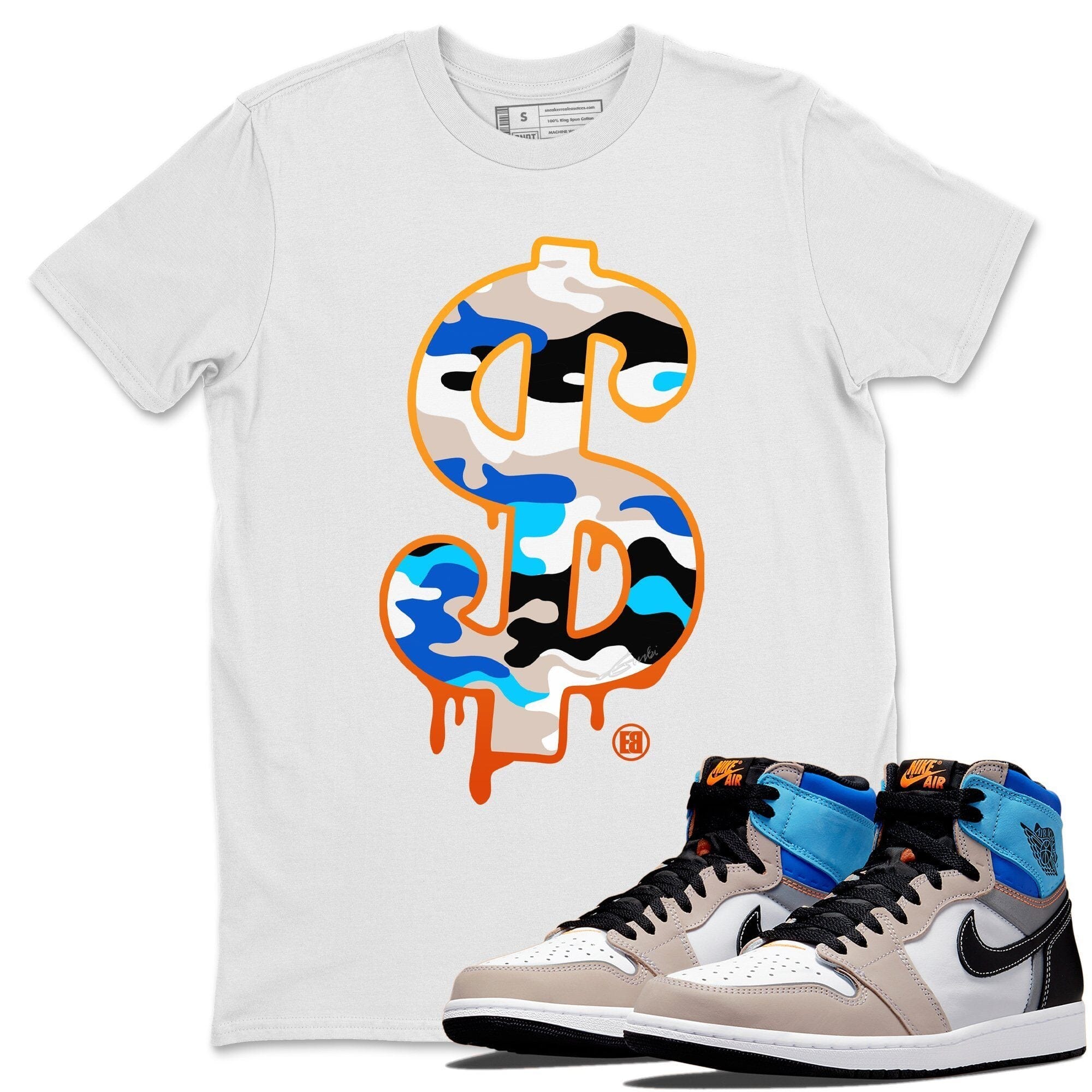 Dollar Camo Unisex Tops - Air Jordan 1 Prototype