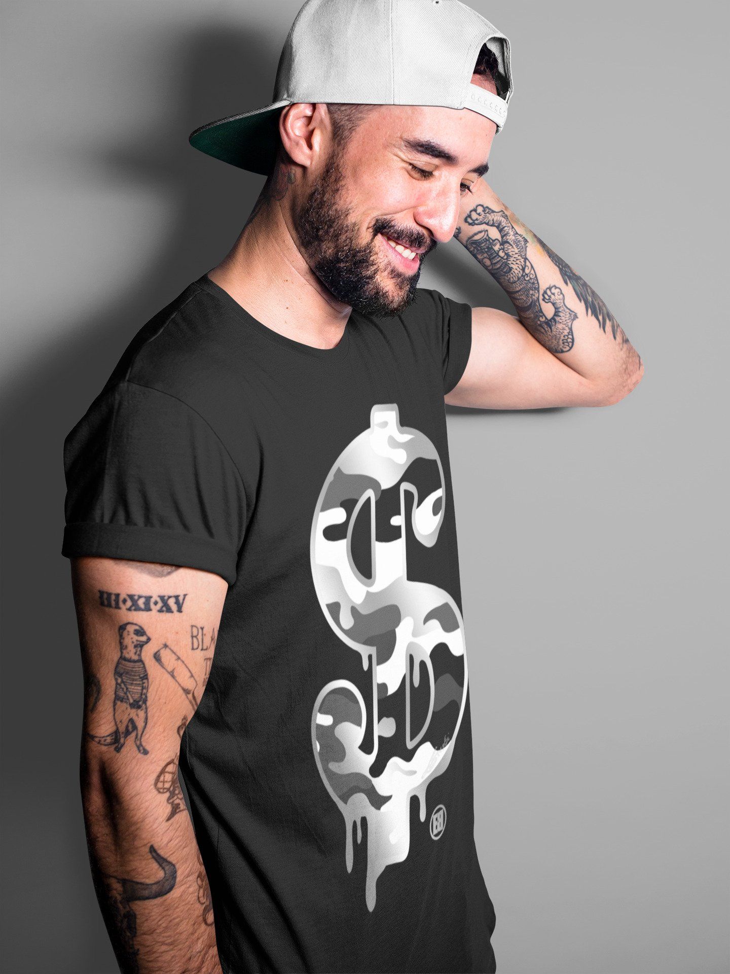 Dollar Camo Unisex Tops - Air Jordan 1 Silver Toe