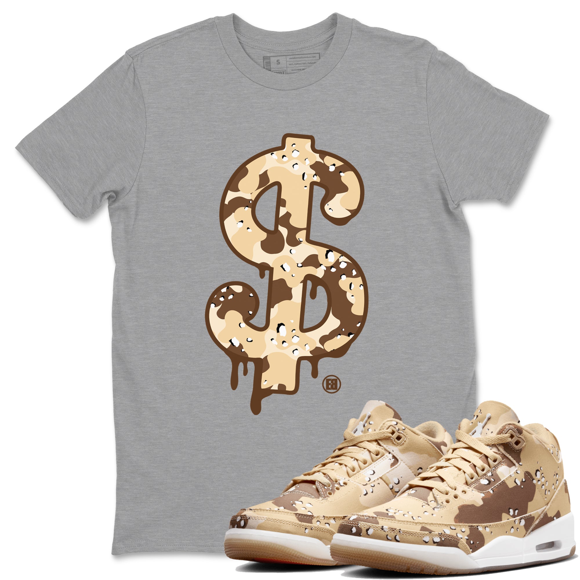 Dollar Camo snkmatch Tees - Air Jordan 3 Desert Camo