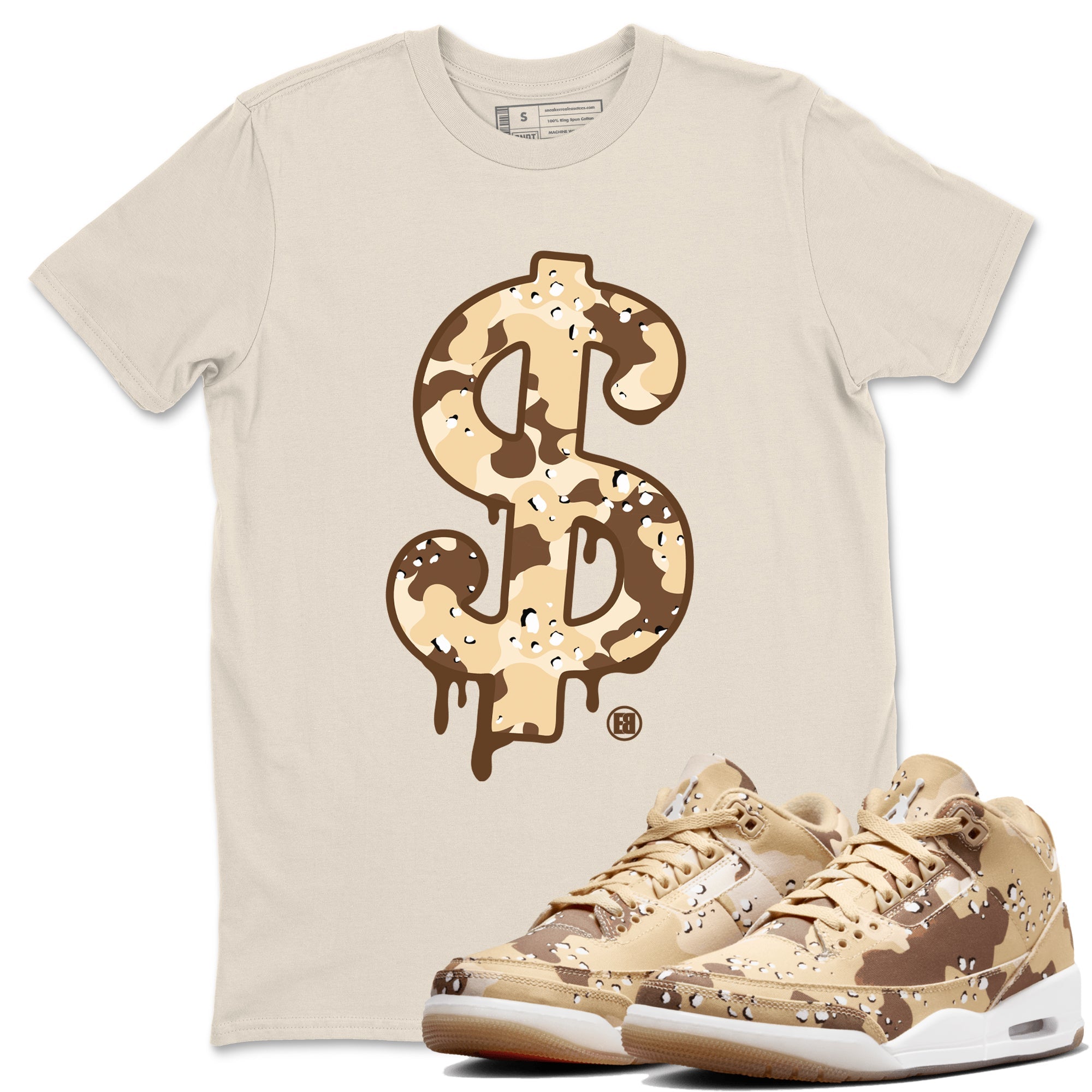 Dollar Camo snkmatch Tees - Air Jordan 3 Desert Camo