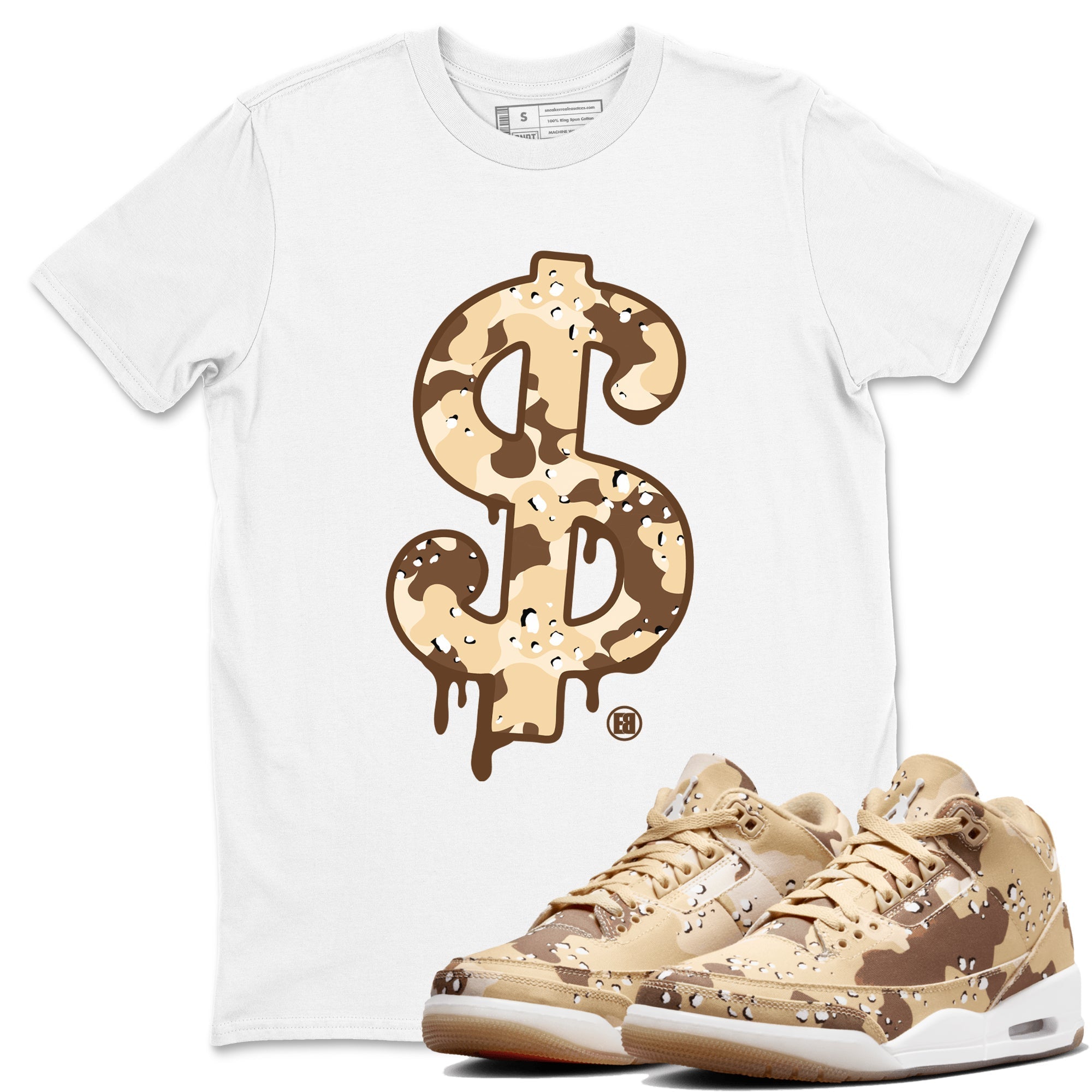 Dollar Camo snkmatch Tees - Air Jordan 3 Desert Camo