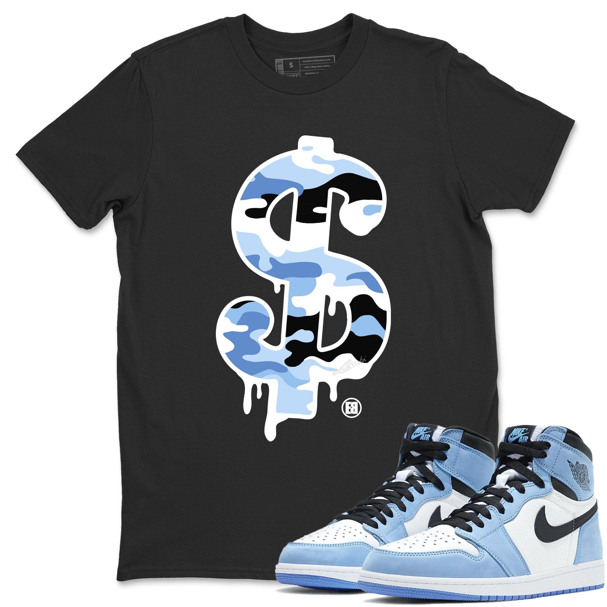 Dollar Camo Unisex Tops - Air Jordan 1 University Blue