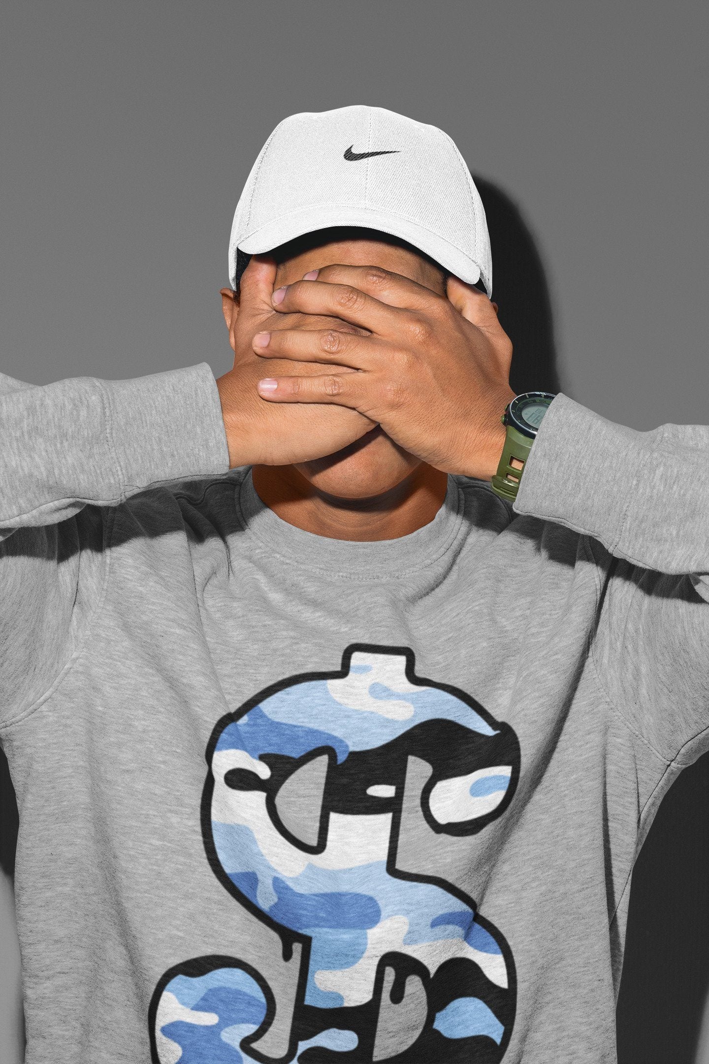 Dollar Camo Unisex Tops - Air Jordan 1 University Blue