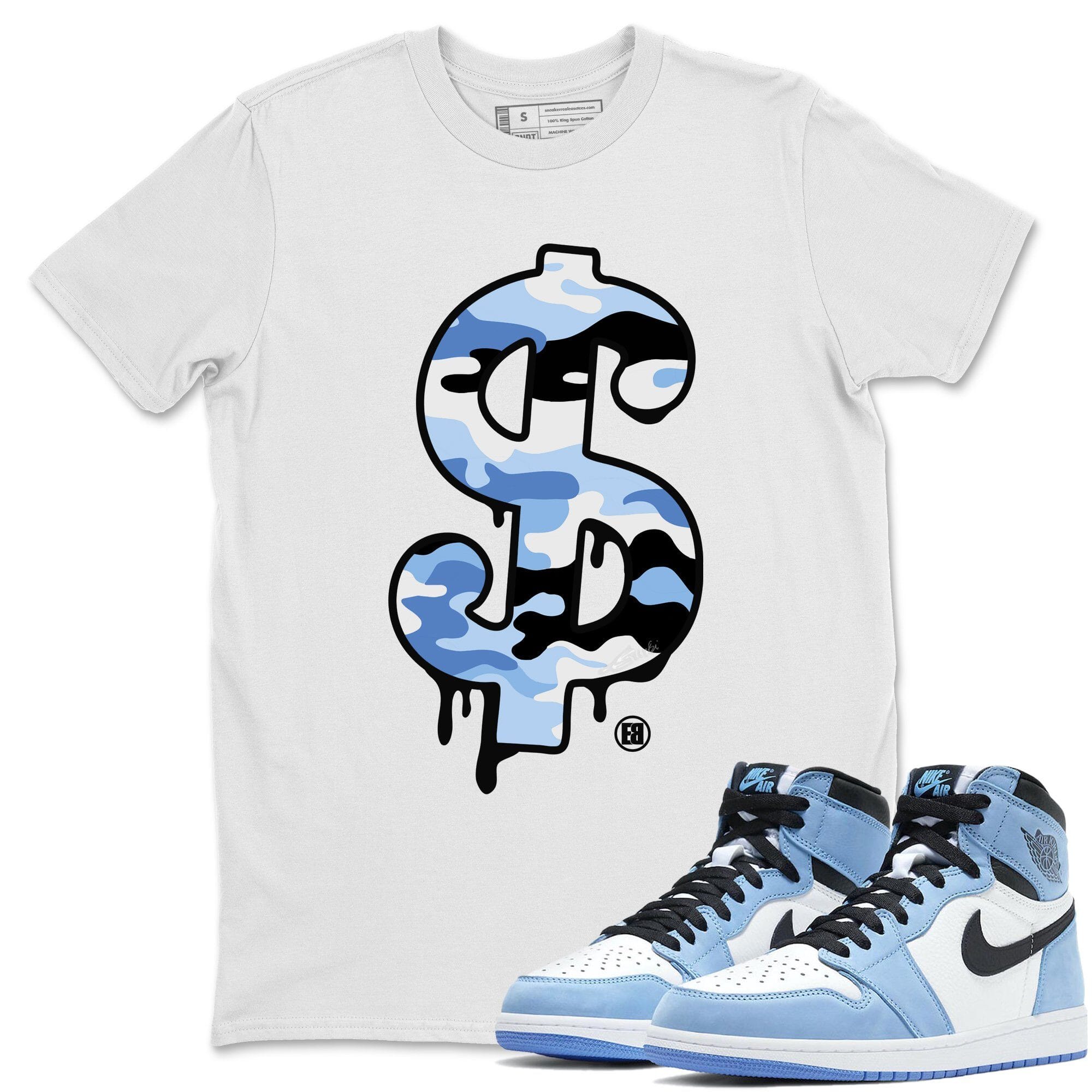 Dollar Camo Unisex Tops - Air Jordan 1 University Blue