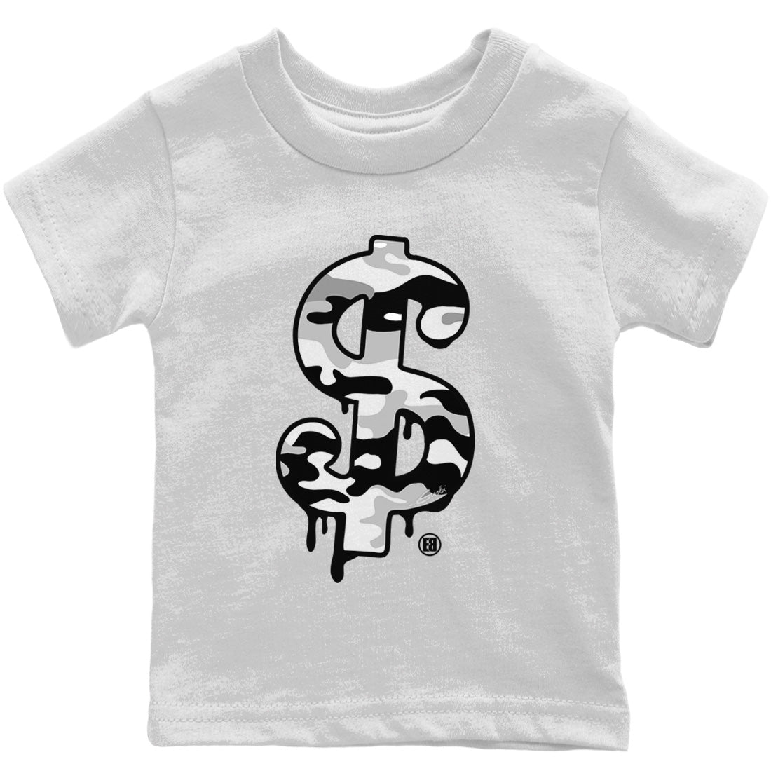 Dollar Camo Kids Tops - Air Jordan 4 Military Black