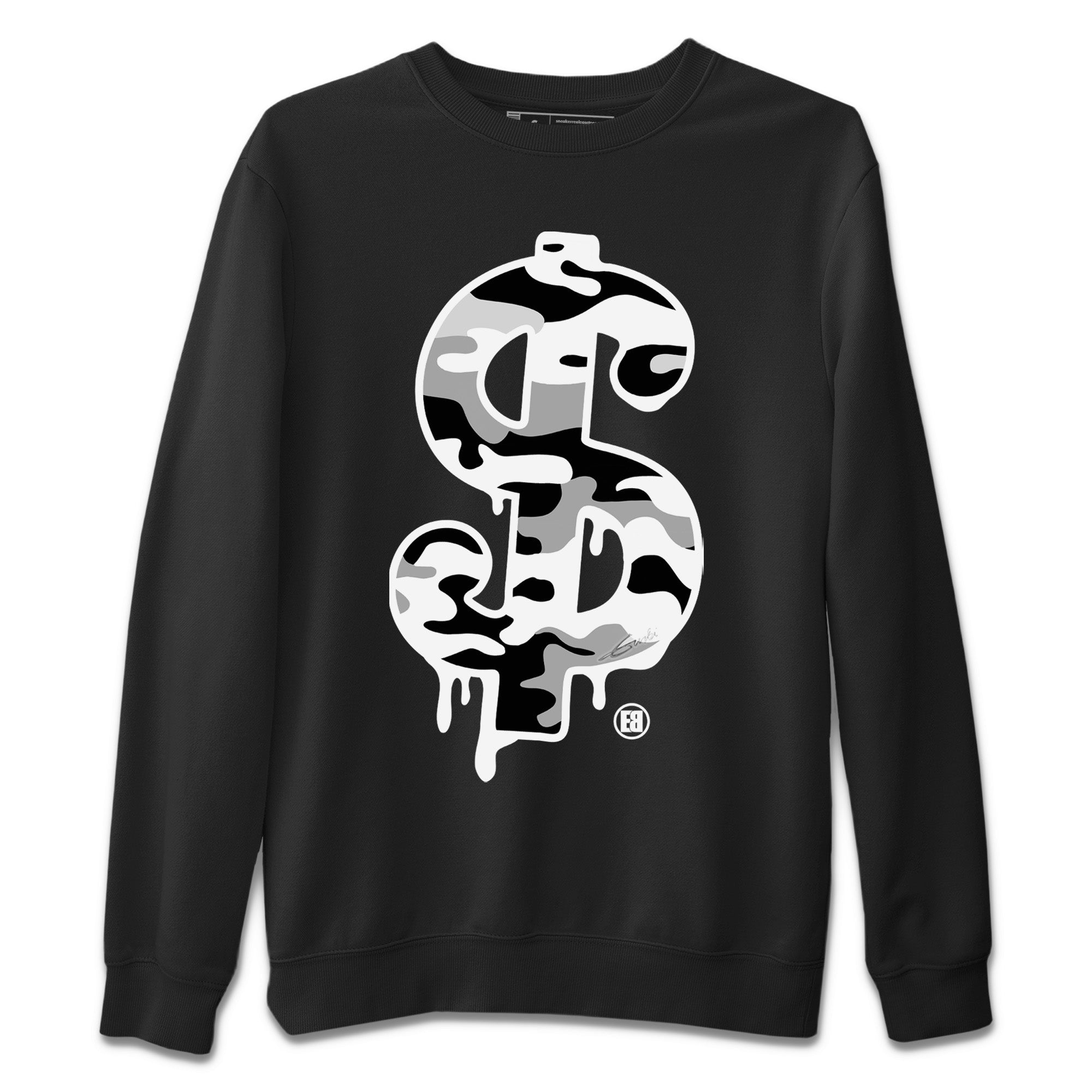 Dollar Camo Unisex Tops - Air Jordan 4 Military Black