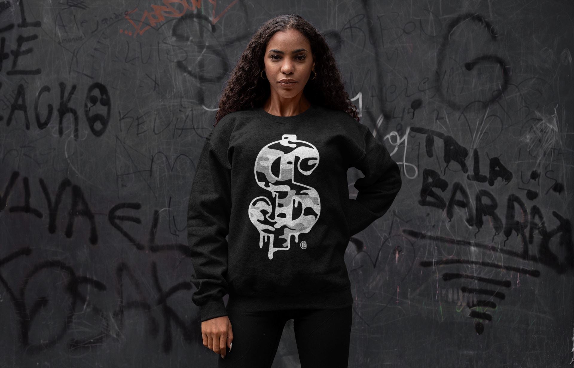 Dollar Camo Unisex Tops - Air Jordan 4 Military Black