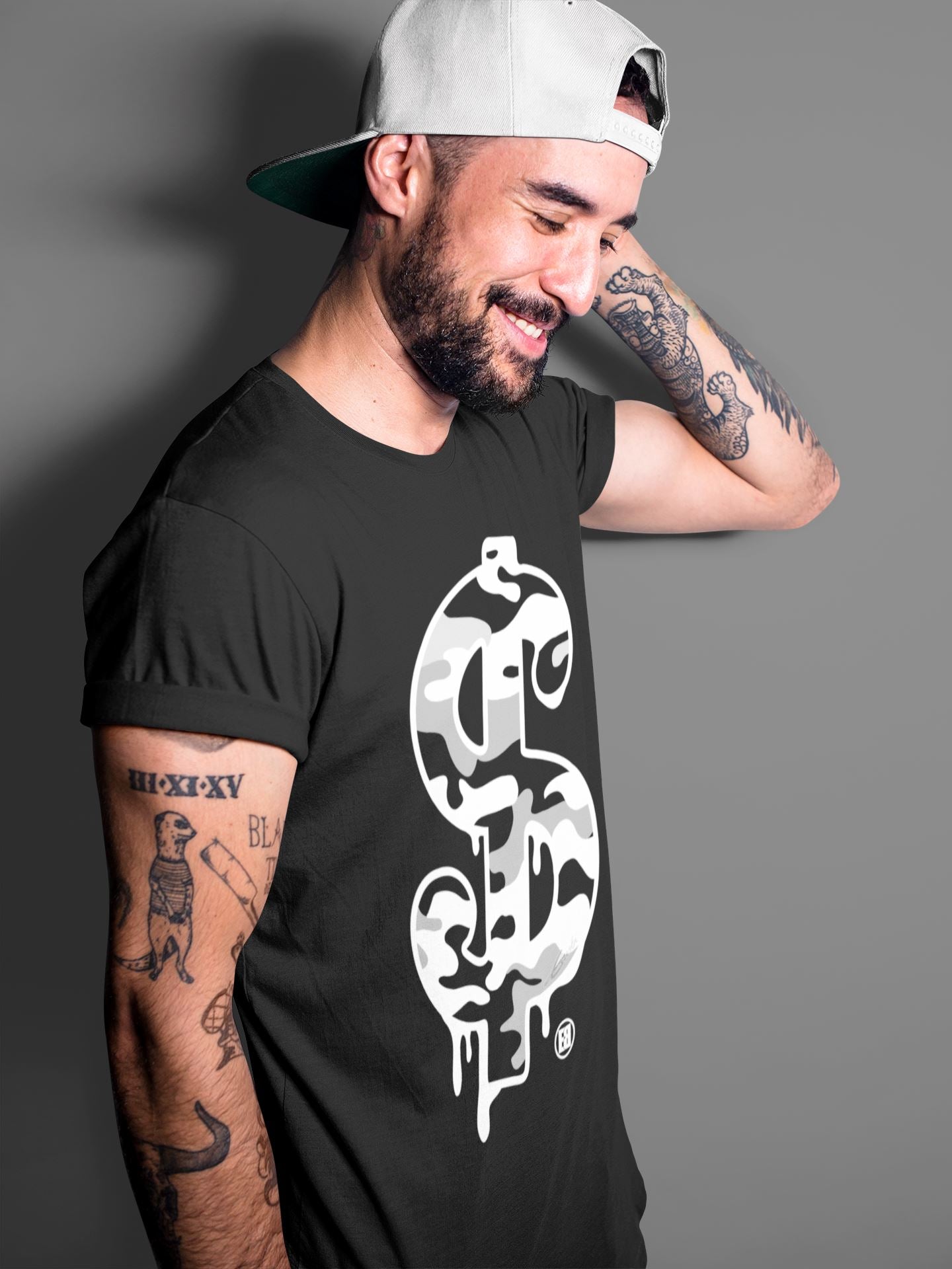 Dollar Camo Unisex Tops - Air Jordan 4 Military Black