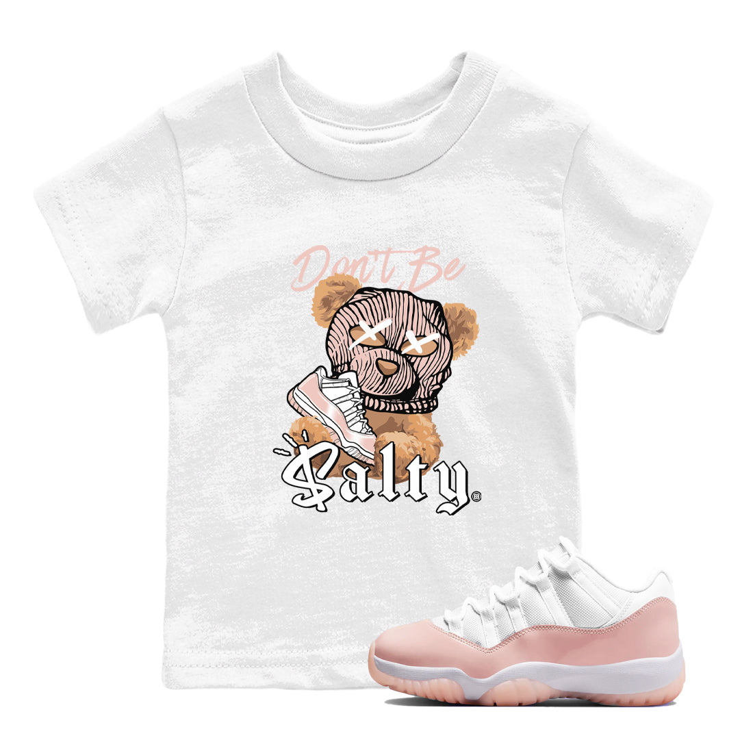 Don't Be Salty Bear snkmatch Tees Kids - Air Jordan 11 Legend Pink