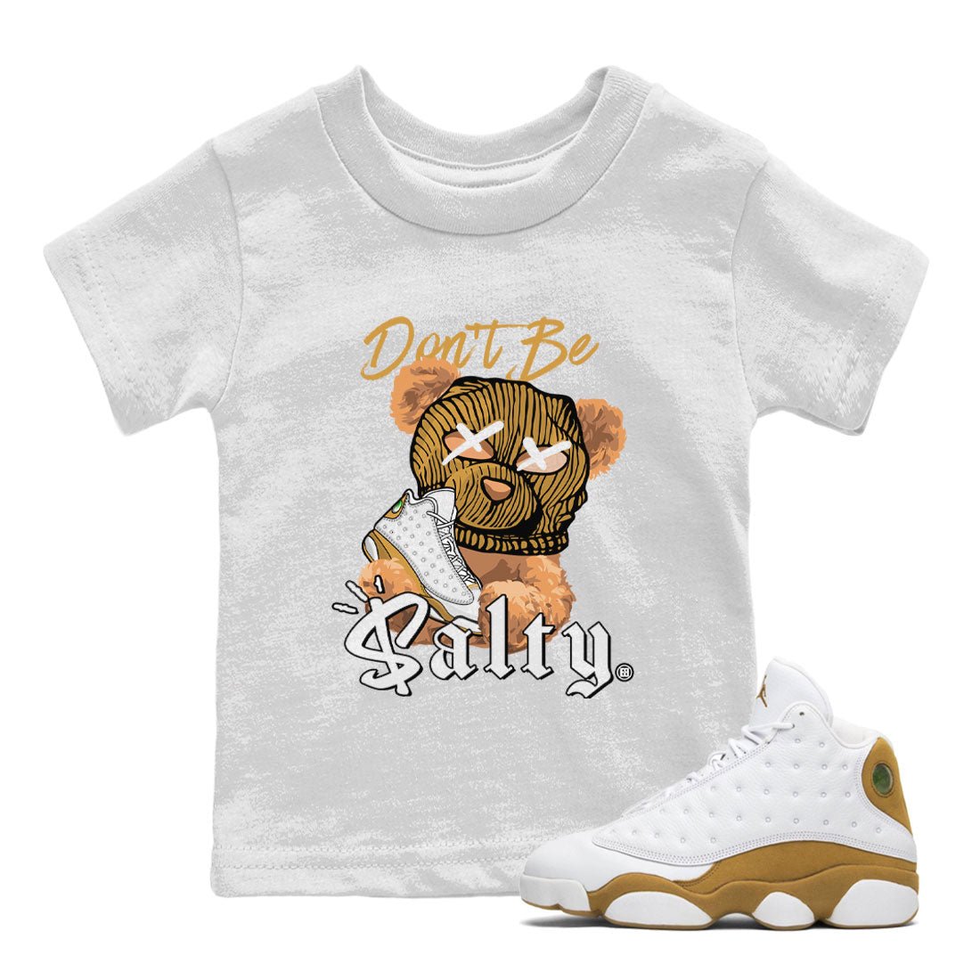 Don't Be Salty Bear Kids Tops - Air Jordan 13 Wheat