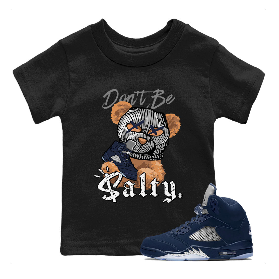 Don't Be Salty Bear Kids Tops - Air Jordan 5 Georgetown