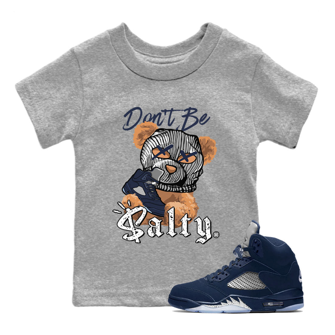 Don't Be Salty Bear Kids Tops - Air Jordan 5 Georgetown