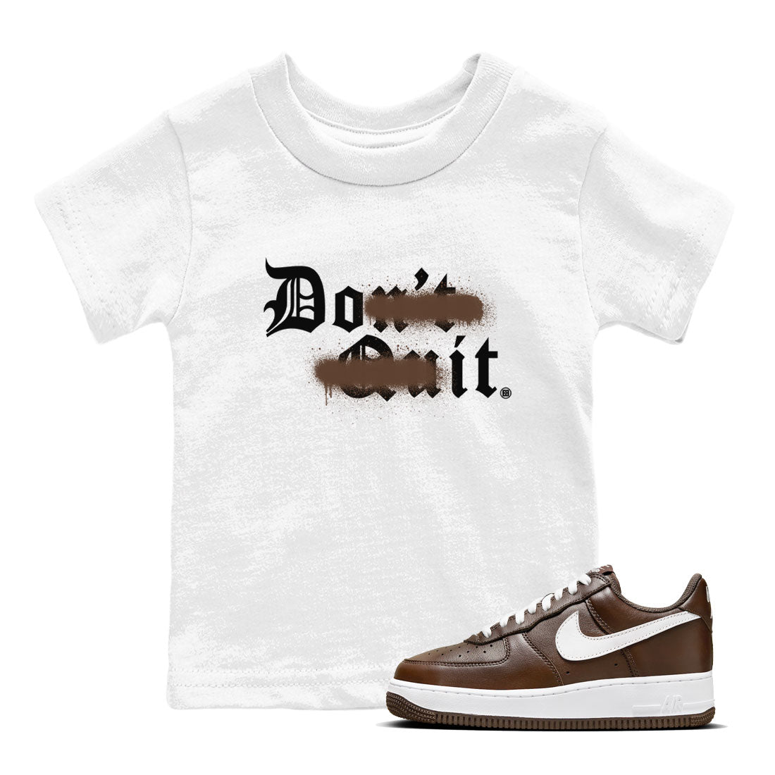 Don't Quit Do It snkmatch Tee Kids - Air Force 1 Chocolate