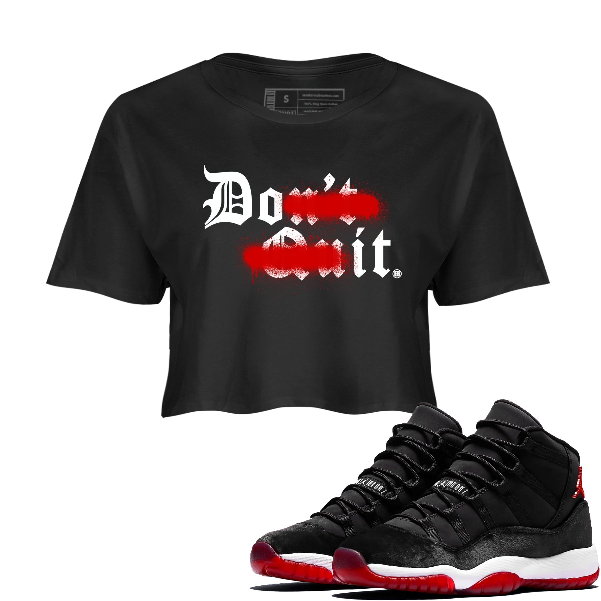 Don't Quit Do It snkmatch Women's Top - Air Jordan 11 Bred Velvet