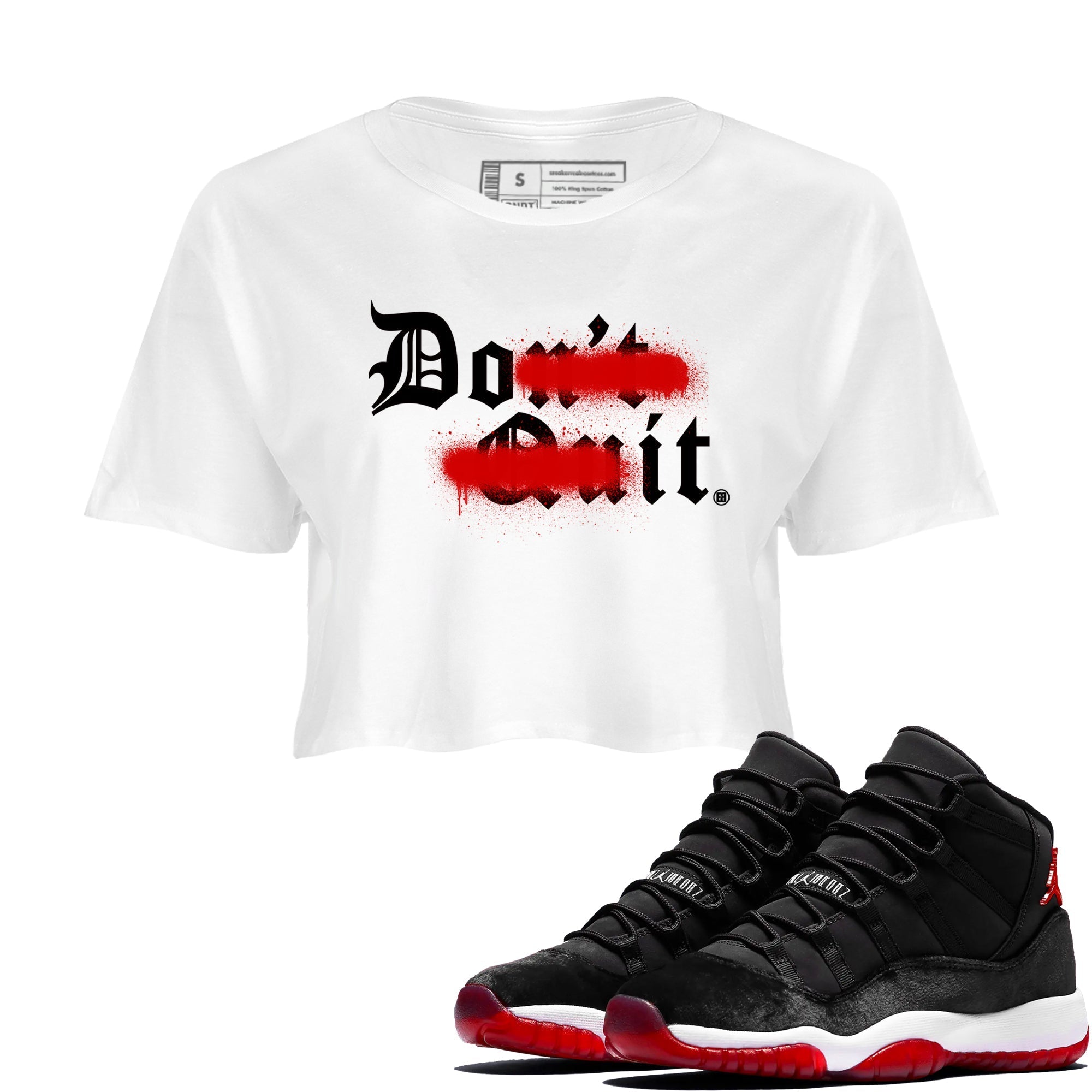 Don't Quit Do It snkmatch Women's Top - Air Jordan 11 Bred Velvet