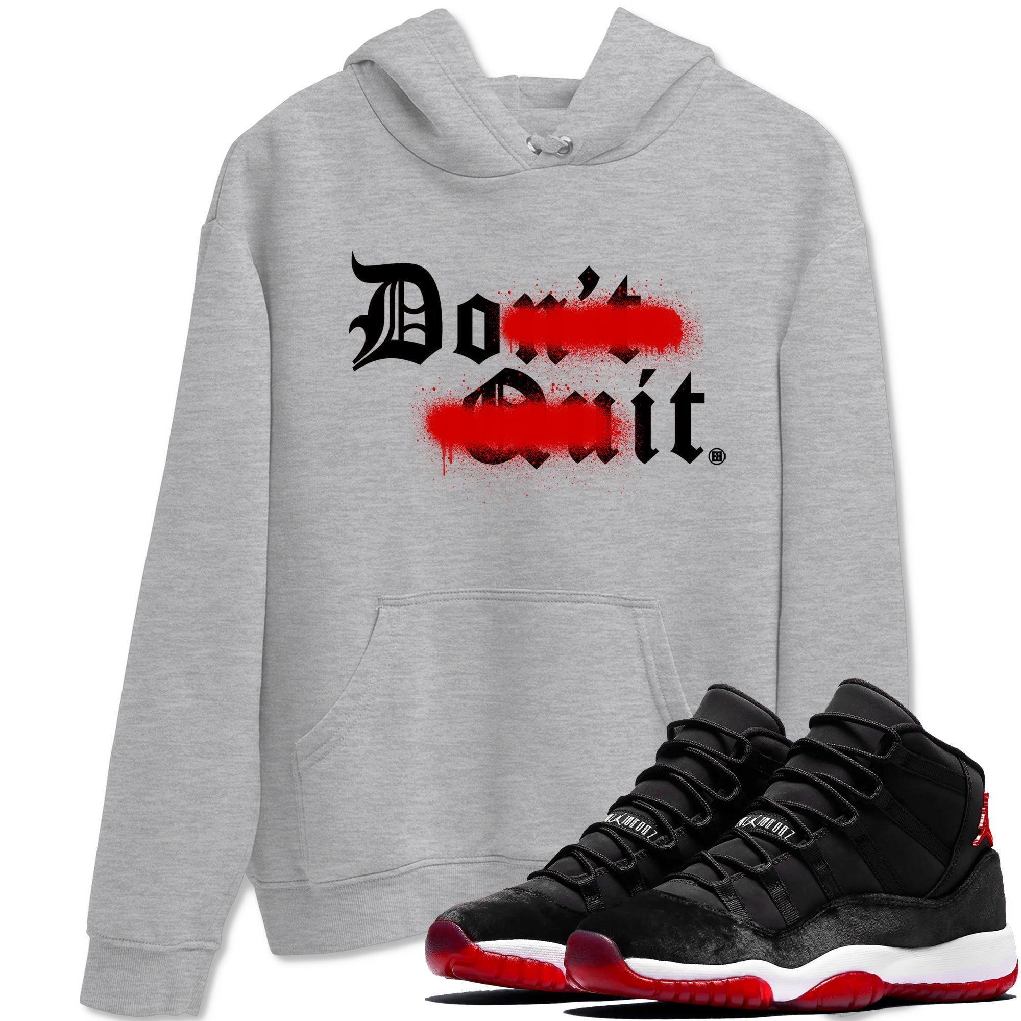 Don't Quit Do It snkmatch Tees - Air Jordan 11 Bred Velvet