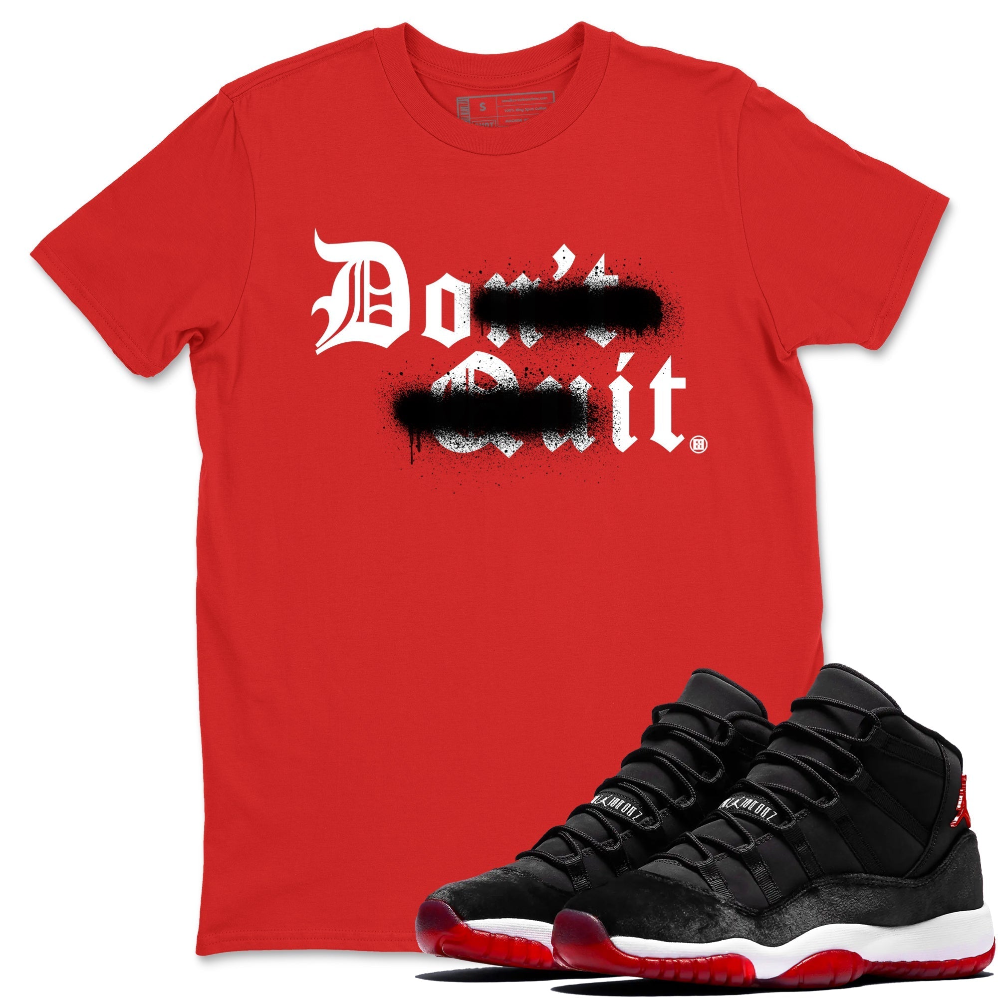 Don't Quit Do It snkmatch Tees - Air Jordan 11 Bred Velvet