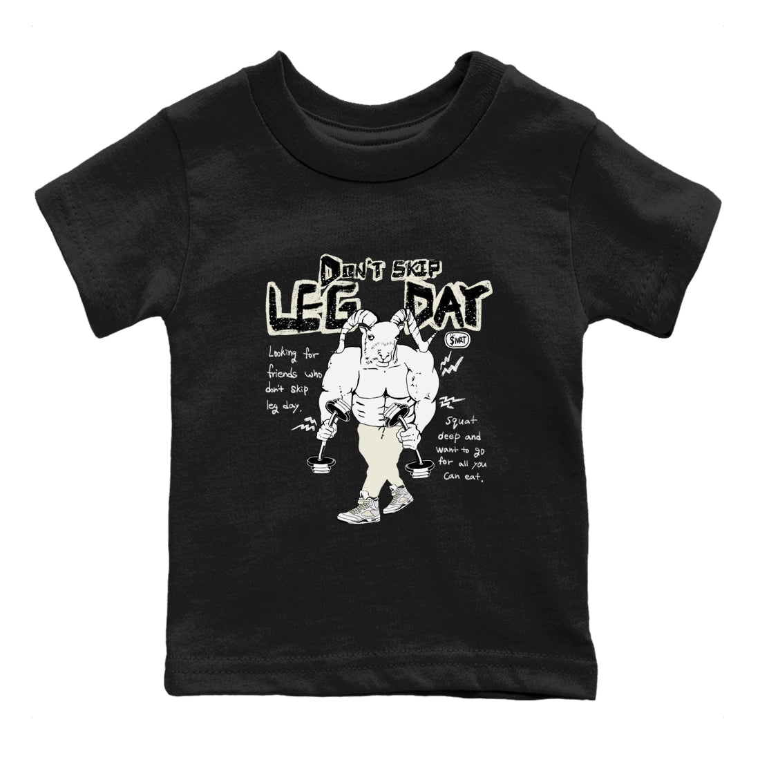 Don't Skip Leg Day snkmatch Tees Kids - Air Jordan 5 Sail