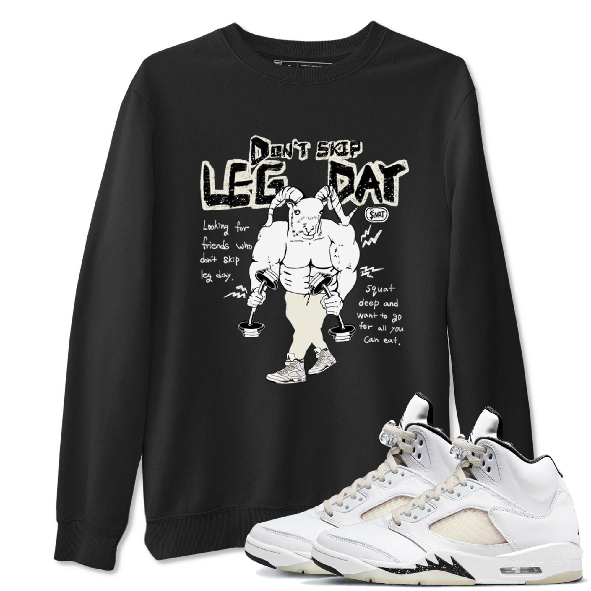 Don't Skip Leg Day snkmatch Tees - Air Jordan 5 Sail