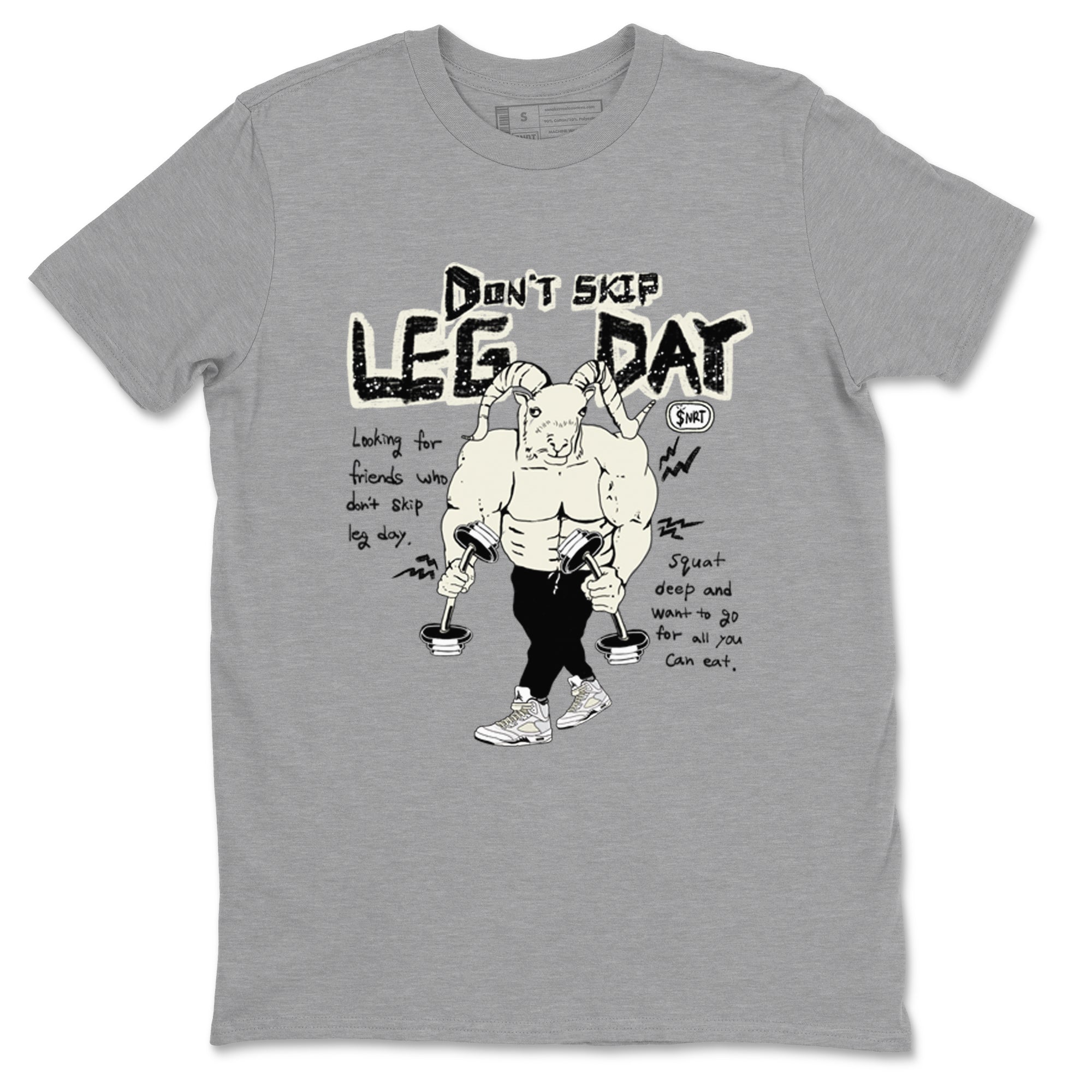 Don't Skip Leg Day snkmatch Tees - Air Jordan 5 Sail
