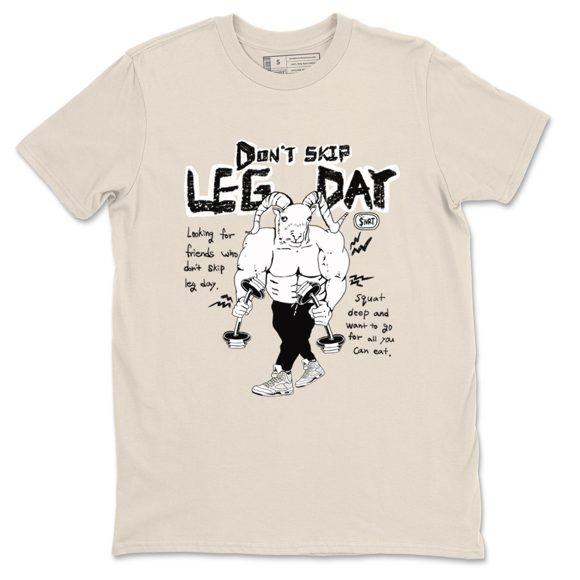 Don't Skip Leg Day snkmatch Tees - Air Jordan 5 Sail
