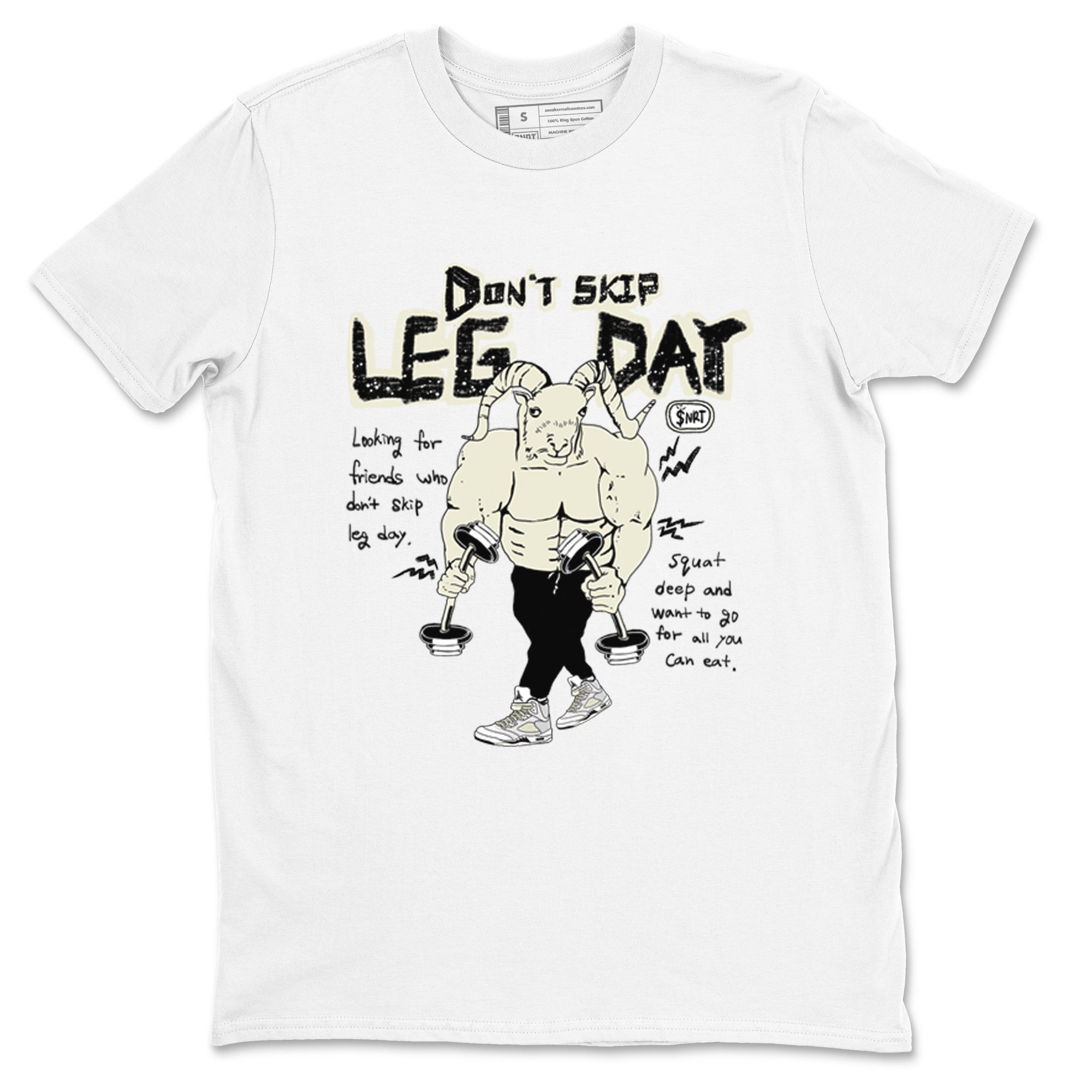 Don't Skip Leg Day snkmatch Tees - Air Jordan 5 Sail
