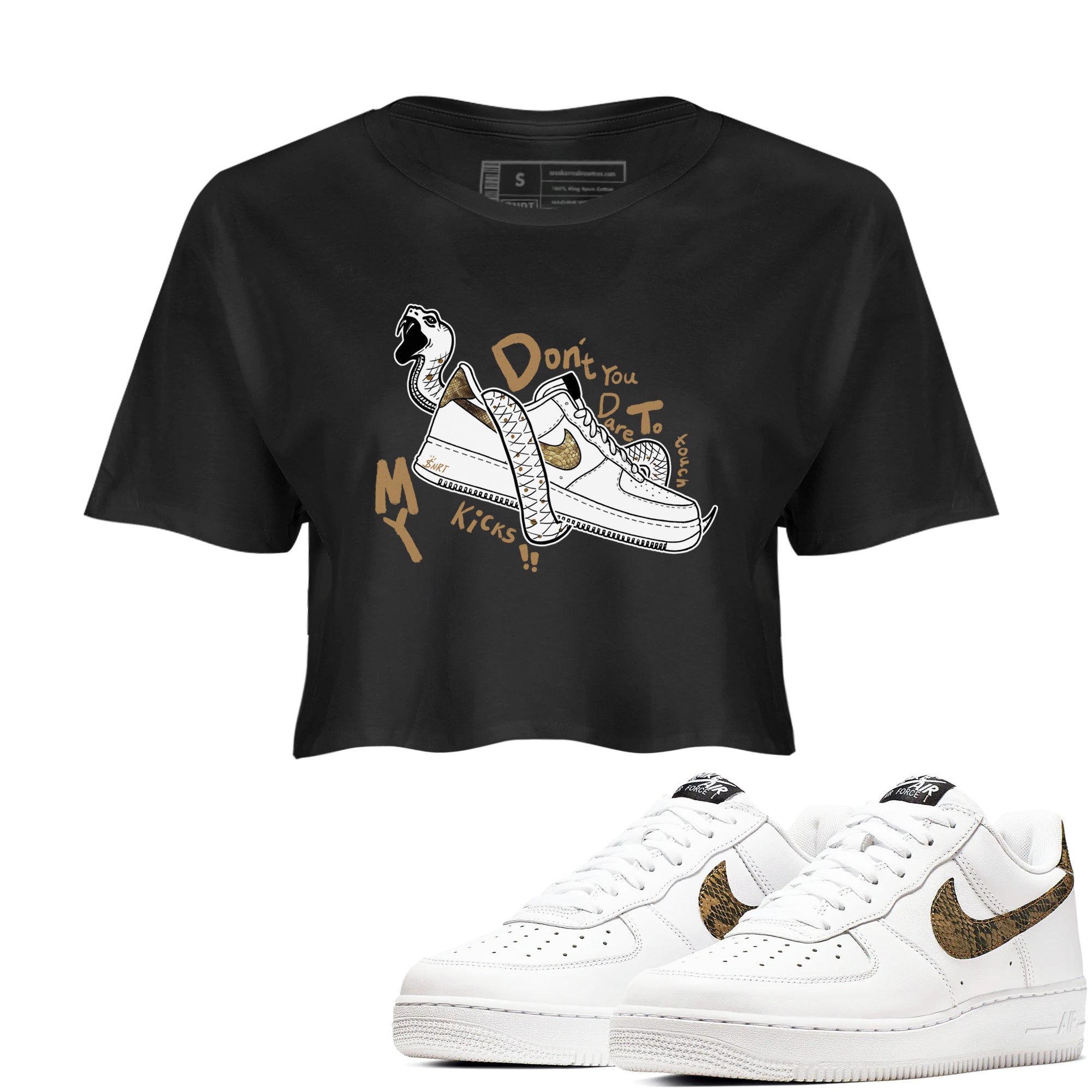 Don't Touch My Kicks snkmatch Women's Top - Air Force 1 Ivory Snake