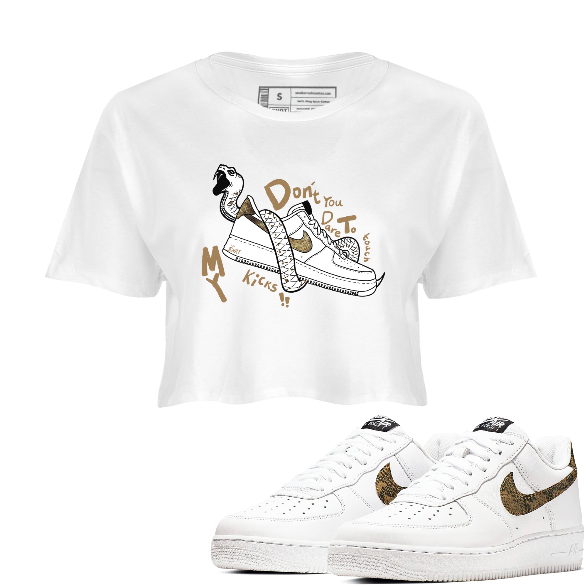 Don't Touch My Kicks snkmatch Women's Top - Air Force 1 Ivory Snake