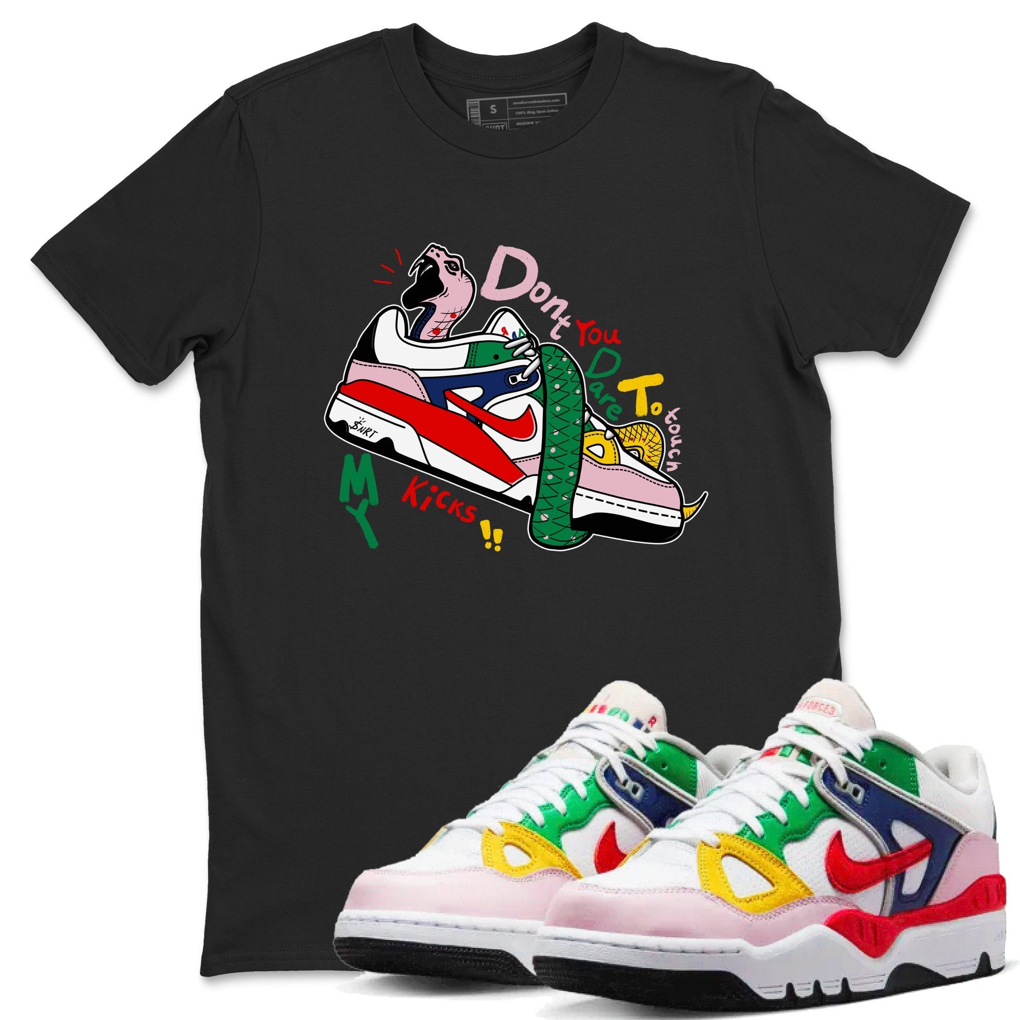 Don't Touch My Kicks snkmatch Tees - Air Force 3 Blue Void and Tour Yellow