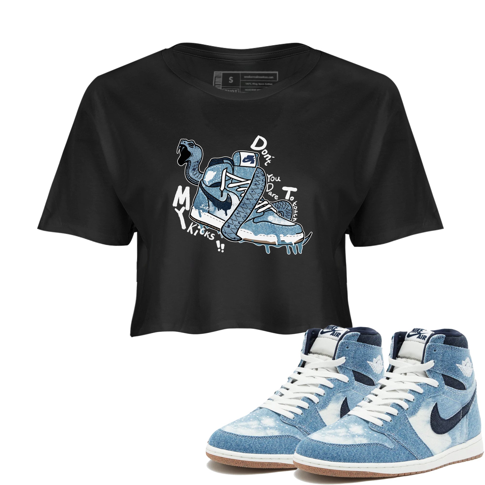 Don't Touch My Kicks snkmatch Women's Top - Air Jordan 1 Denim 2024