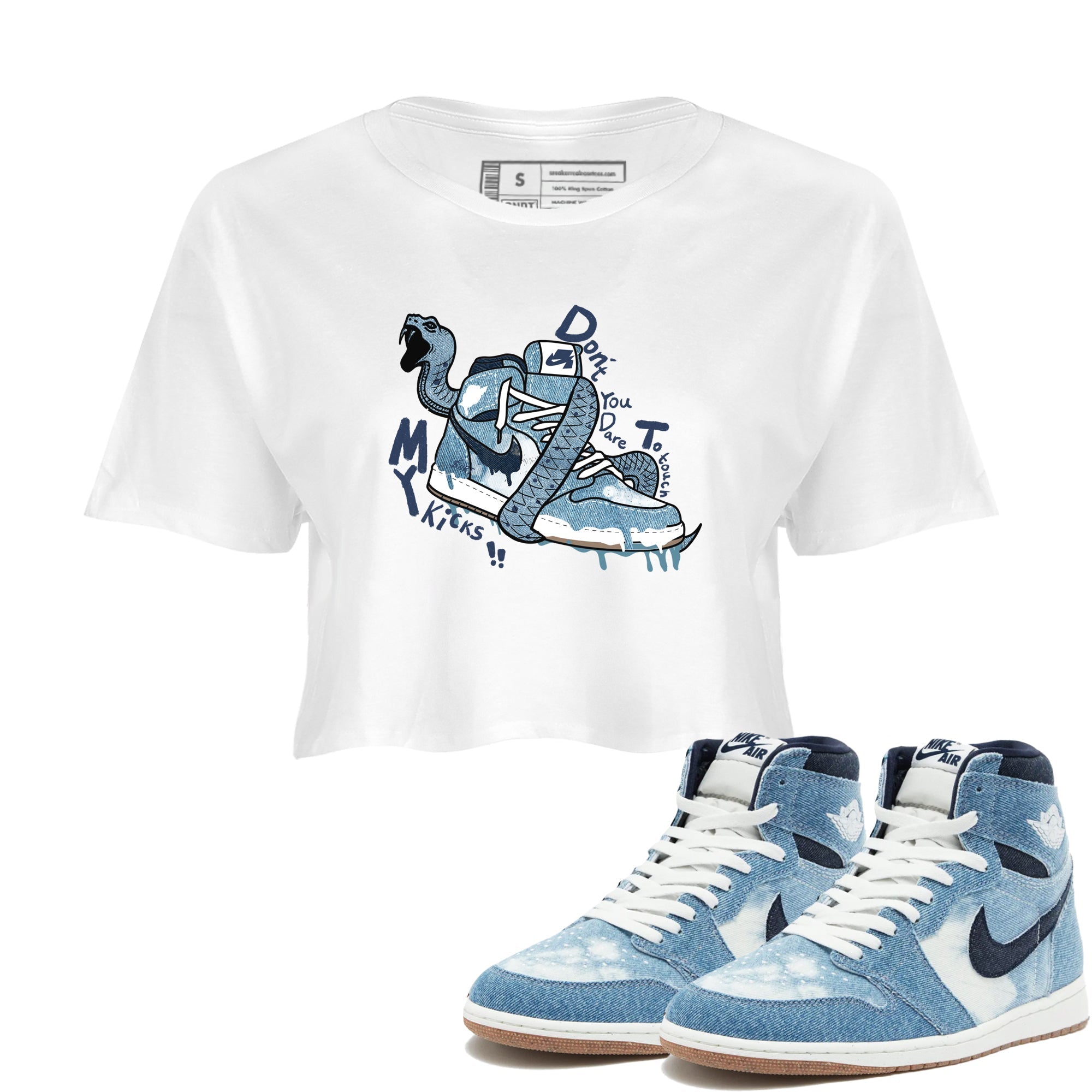 Don't Touch My Kicks snkmatch Women's Top - Air Jordan 1 Denim 2024