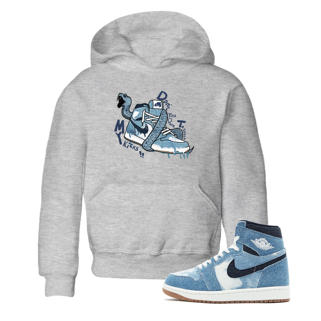 Don't Touch My Kicks snkmatch Tees Kids - Air Jordan 1 Denim 2024