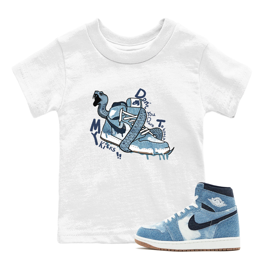 Don't Touch My Kicks snkmatch Tees Kids - Air Jordan 1 Denim 2024